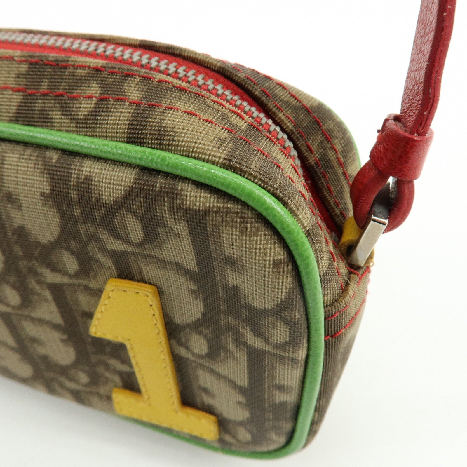 Christian Dior Trotter Rasta Mini Shoulder Bag Hand Bag Brown Red