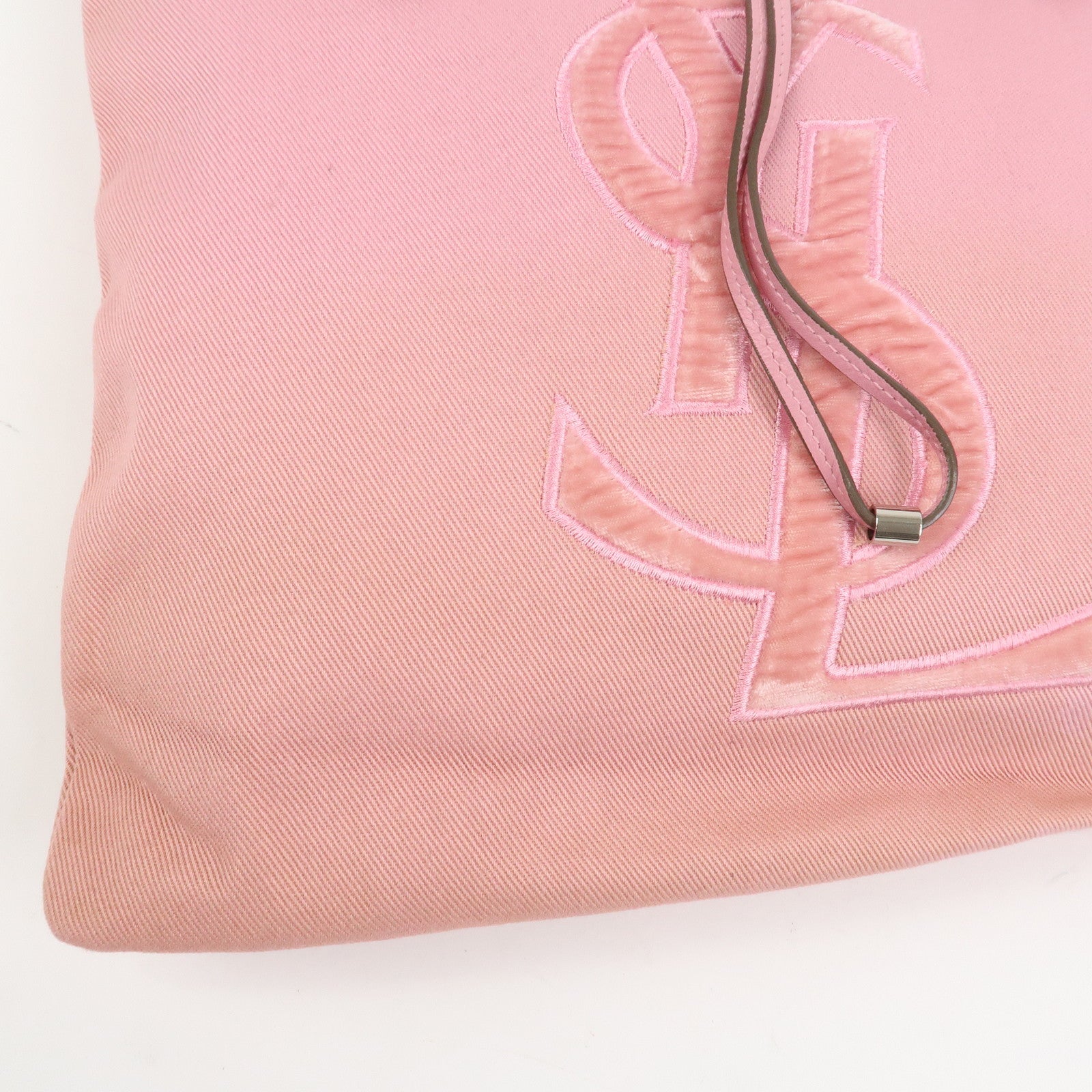 SAINT LAURENT Canvas Leather Kahara Tote Shoulder Bag Pink 121631