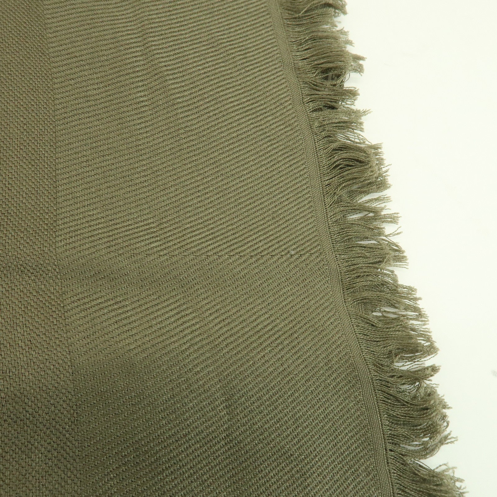 Louis Vuitton Monogram Silk Wool Scarf Shawl Khaki M72238