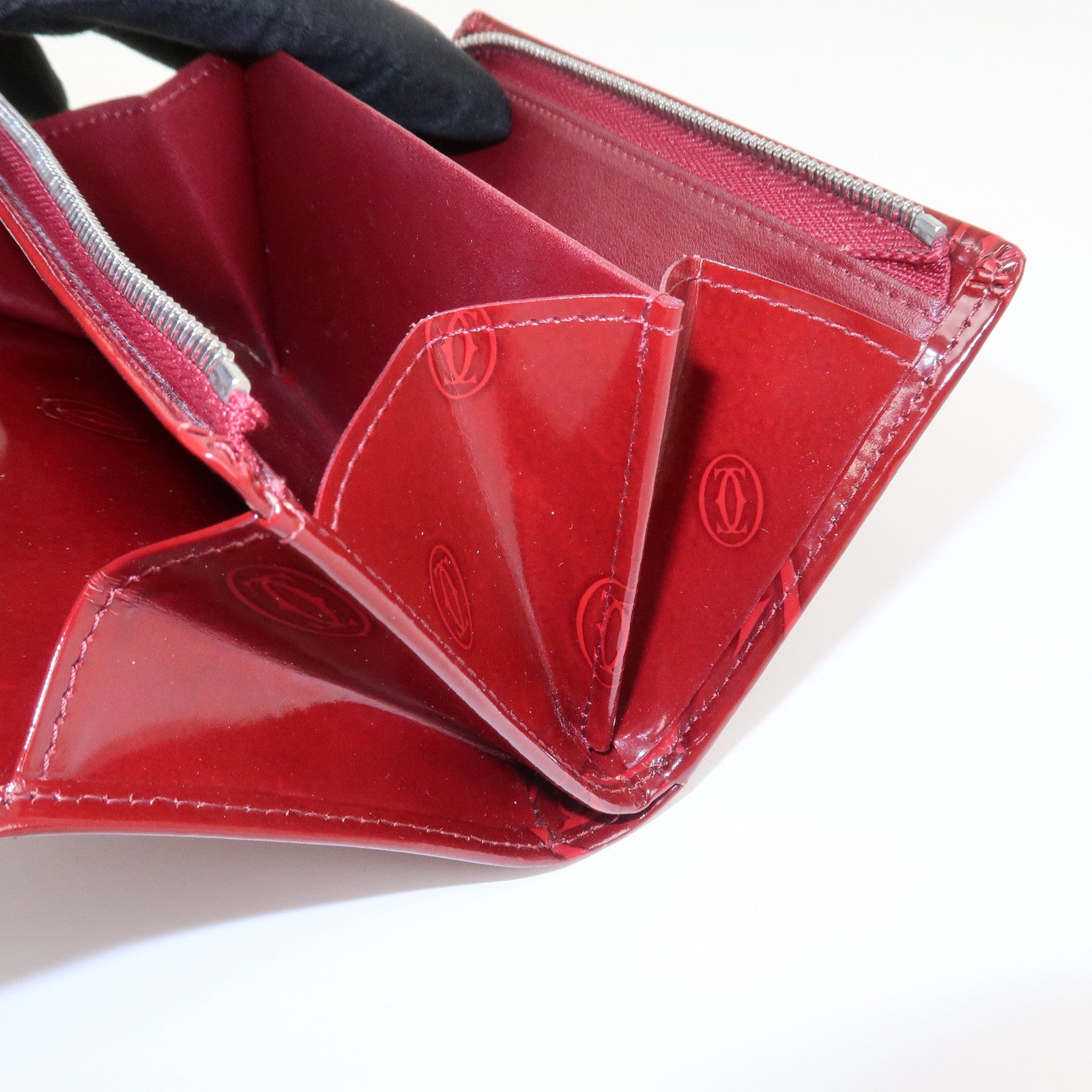 Cartier Happy Birthday Leather Compact Wallet Bordeaux