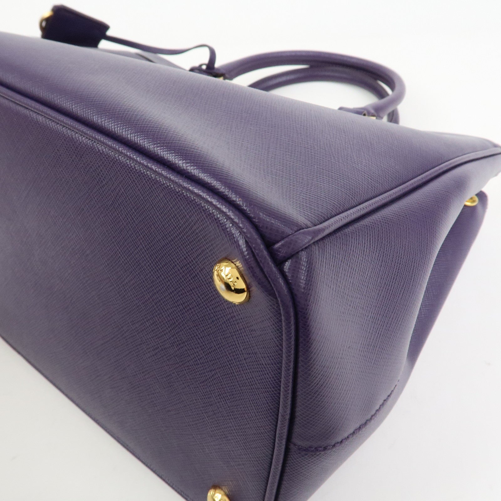 PRADA Saffiano Leather Galleria 2Way Bag Hand Bag Purple BN1786