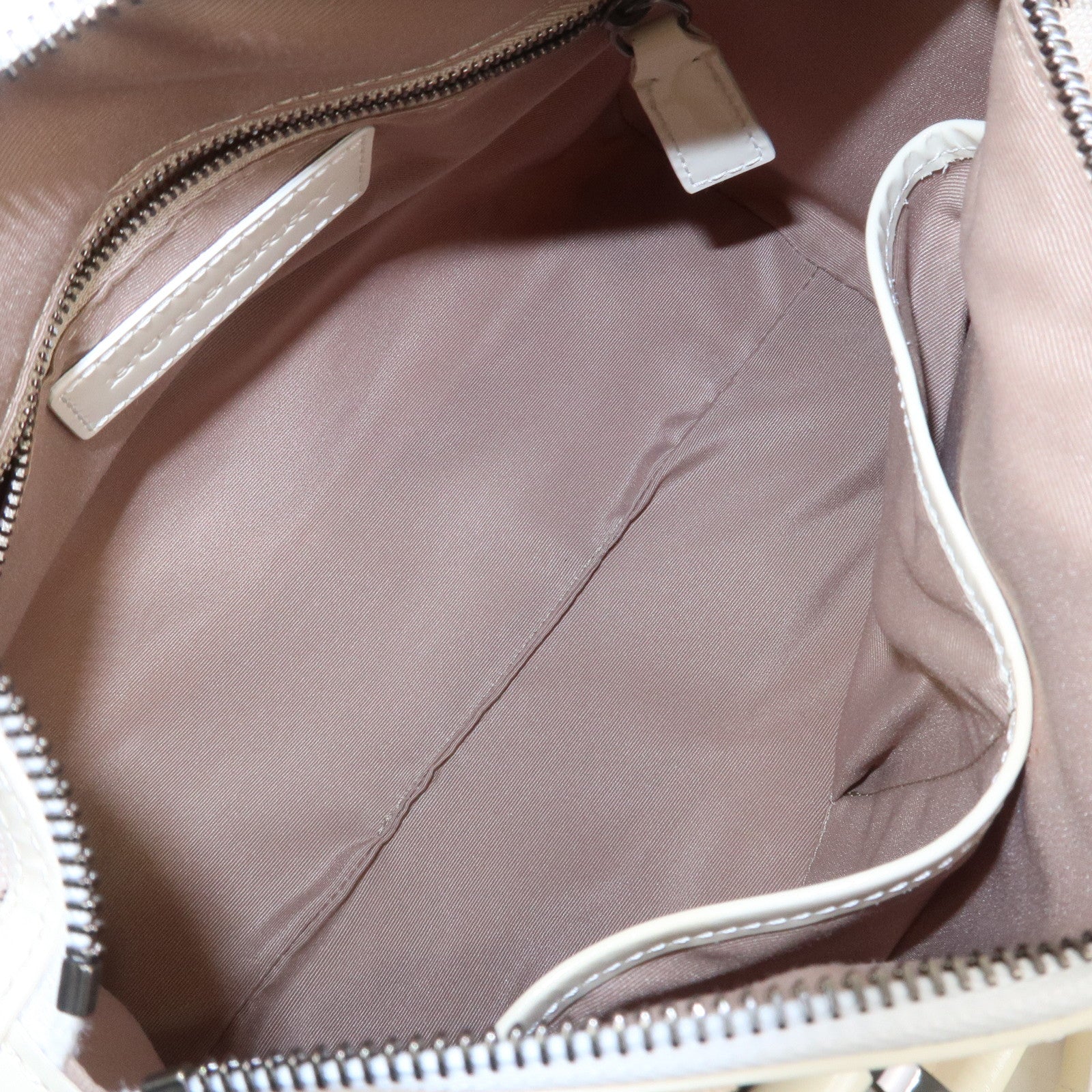 Burberry PVC Canvas Patent Leather 2Way Bag Hand Bag Beige Ivory