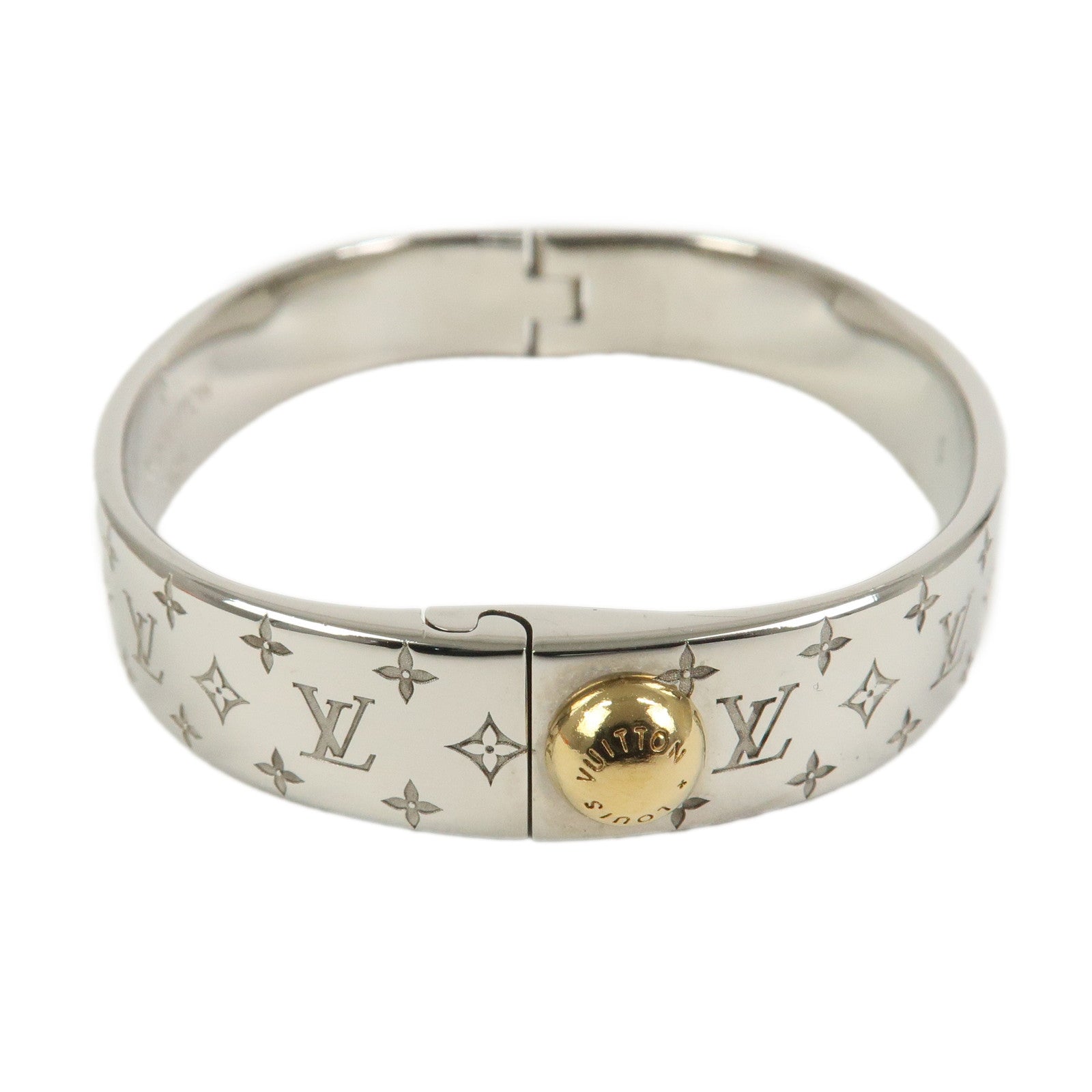 Louis Vuitton Nanogram Cuff Size S Bracelet Palladium M00249