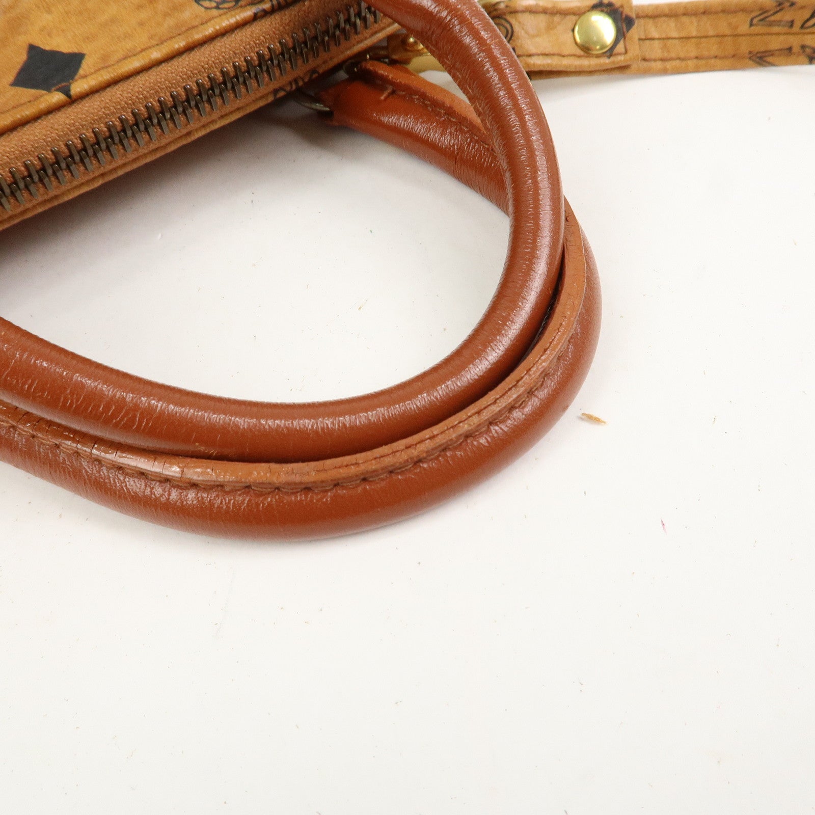 MCM Visetos Leather 2Way Mini Boston Hand Shoulder Crossbody Bag
