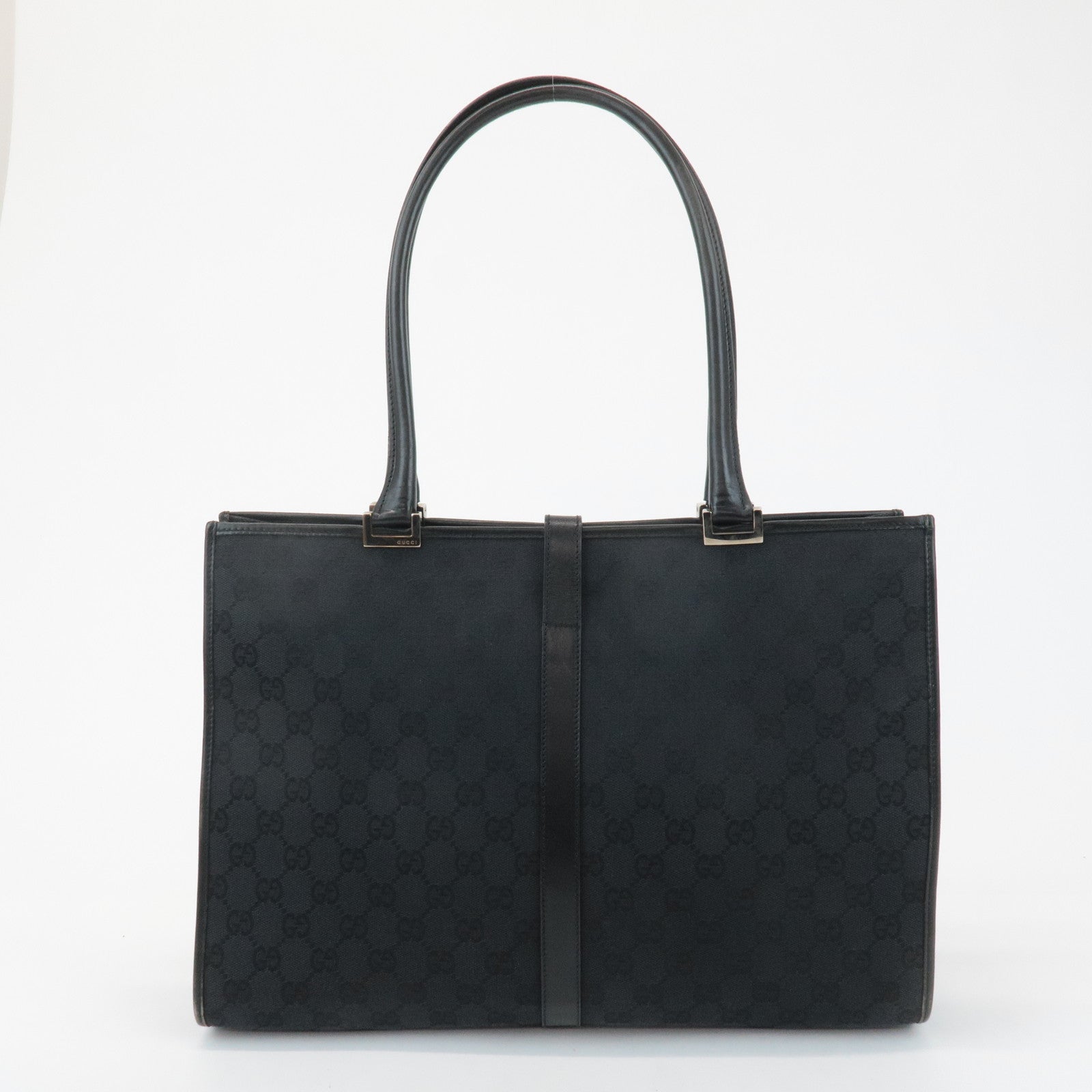 GUCCI Jackie GG Canvas Tote Bag Shoulder Bag Black 002.1074 Used