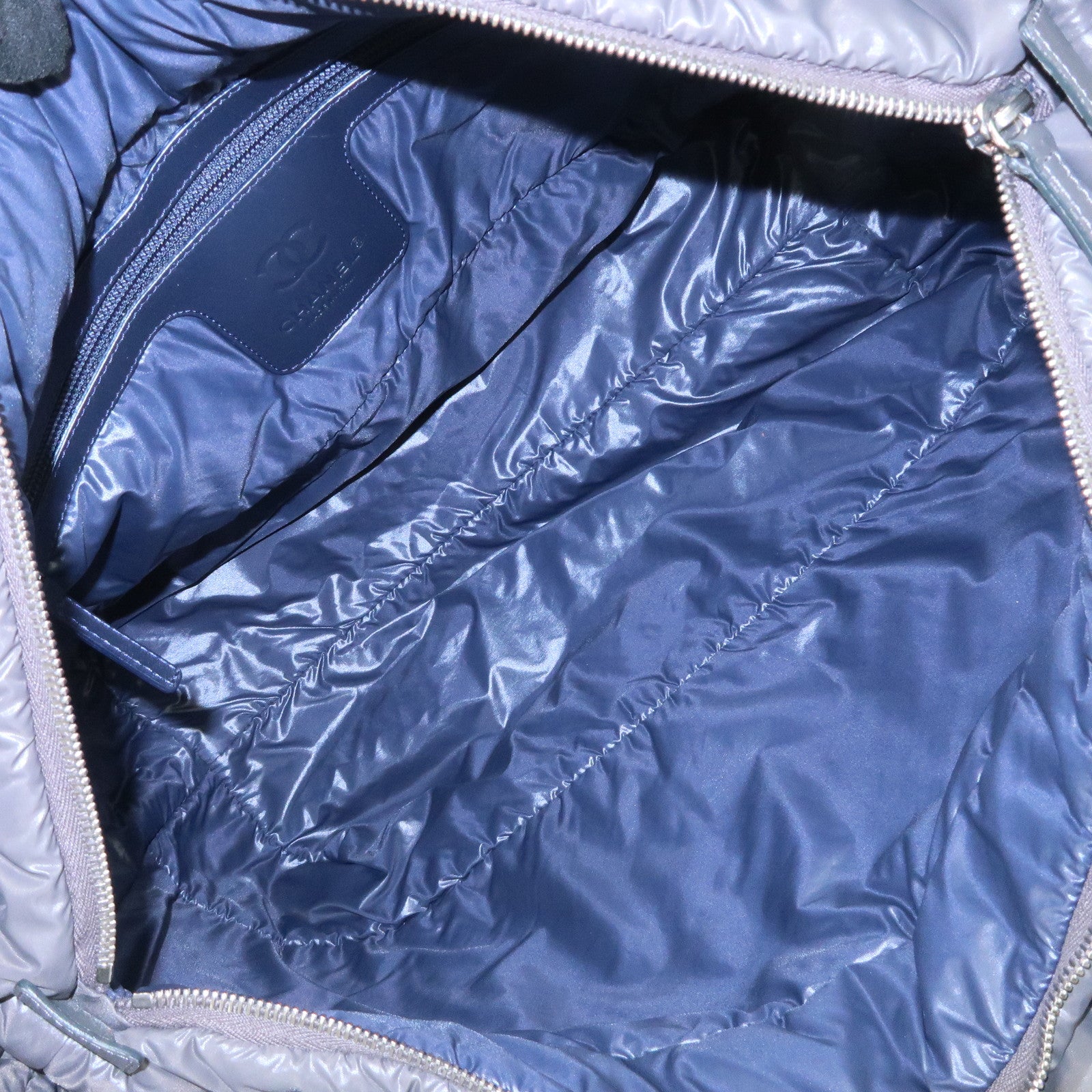 CHANEL COCO Cocoon Nylon Leather Medium Tote Bag Hand Bag A48611