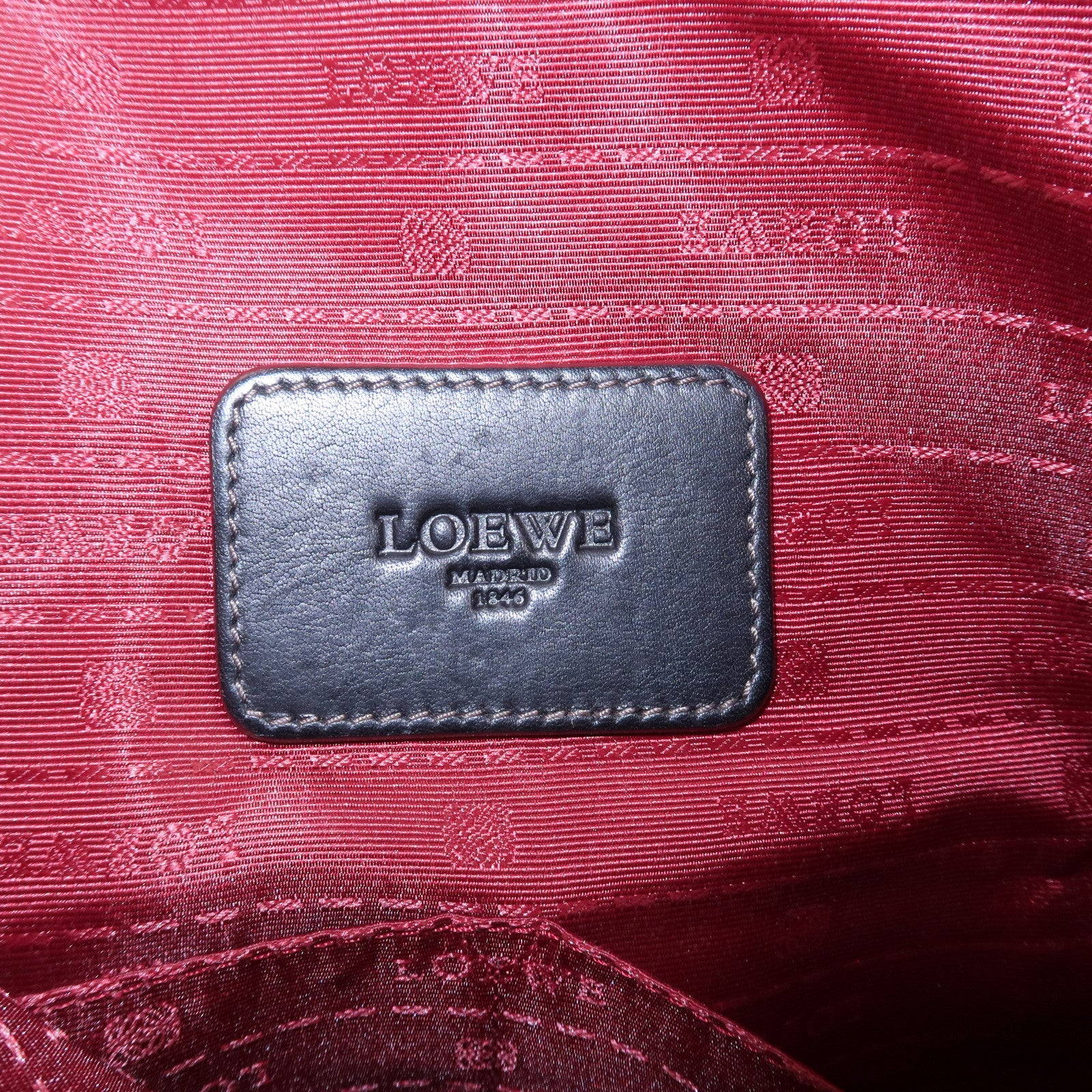 LOEWE Anagram Leather Shoulder Bag Crossbody Bag Black