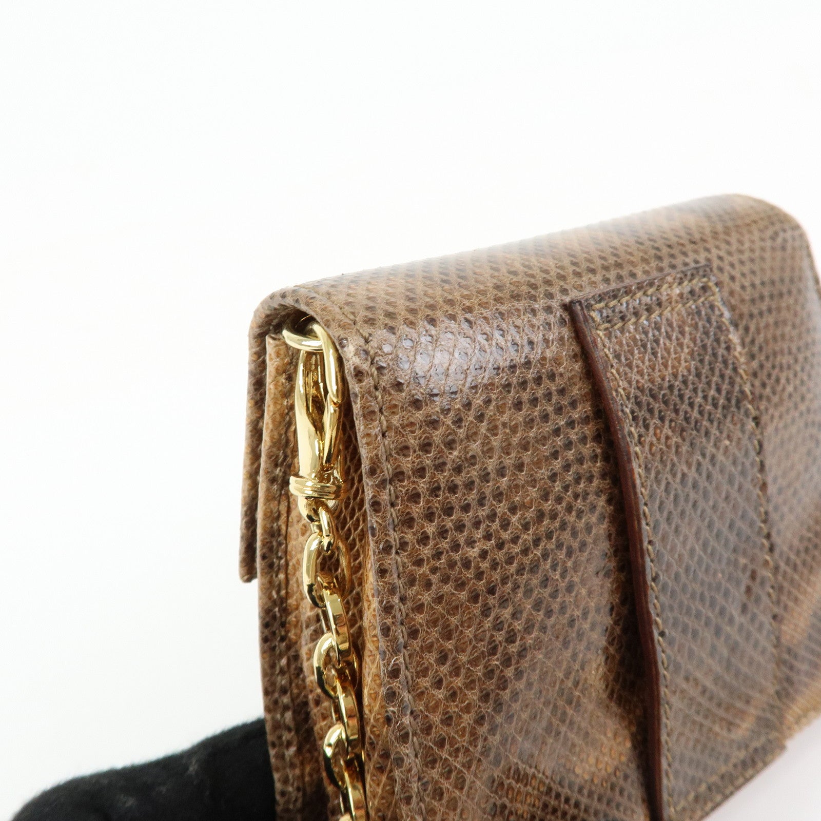 Ferragamo Gancini Embossed Leather 2Way Mini Shoulder Bag Brown