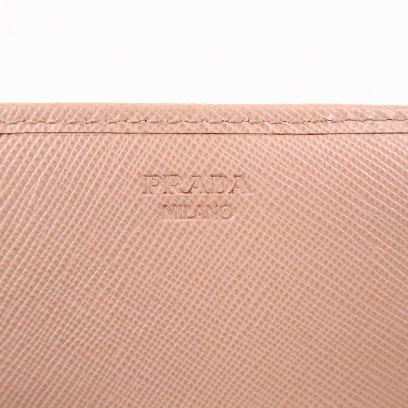 PRADA Logo Saffiano Leather Ribbon Long Wallet Pink 1M1132