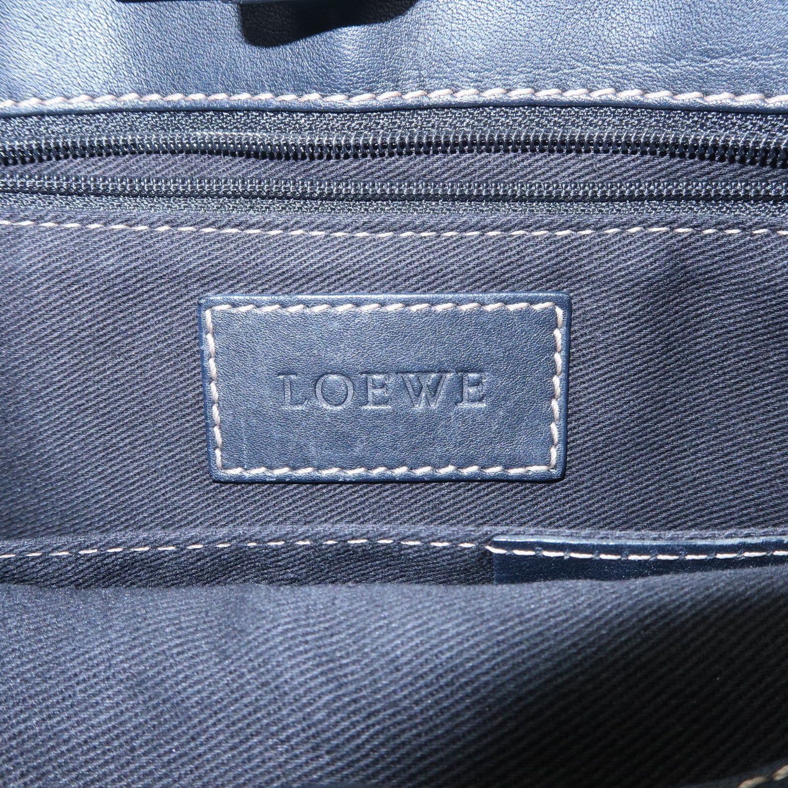 LOEWE Anagram Calf Leather Tote Bag Shoulder Bag Black