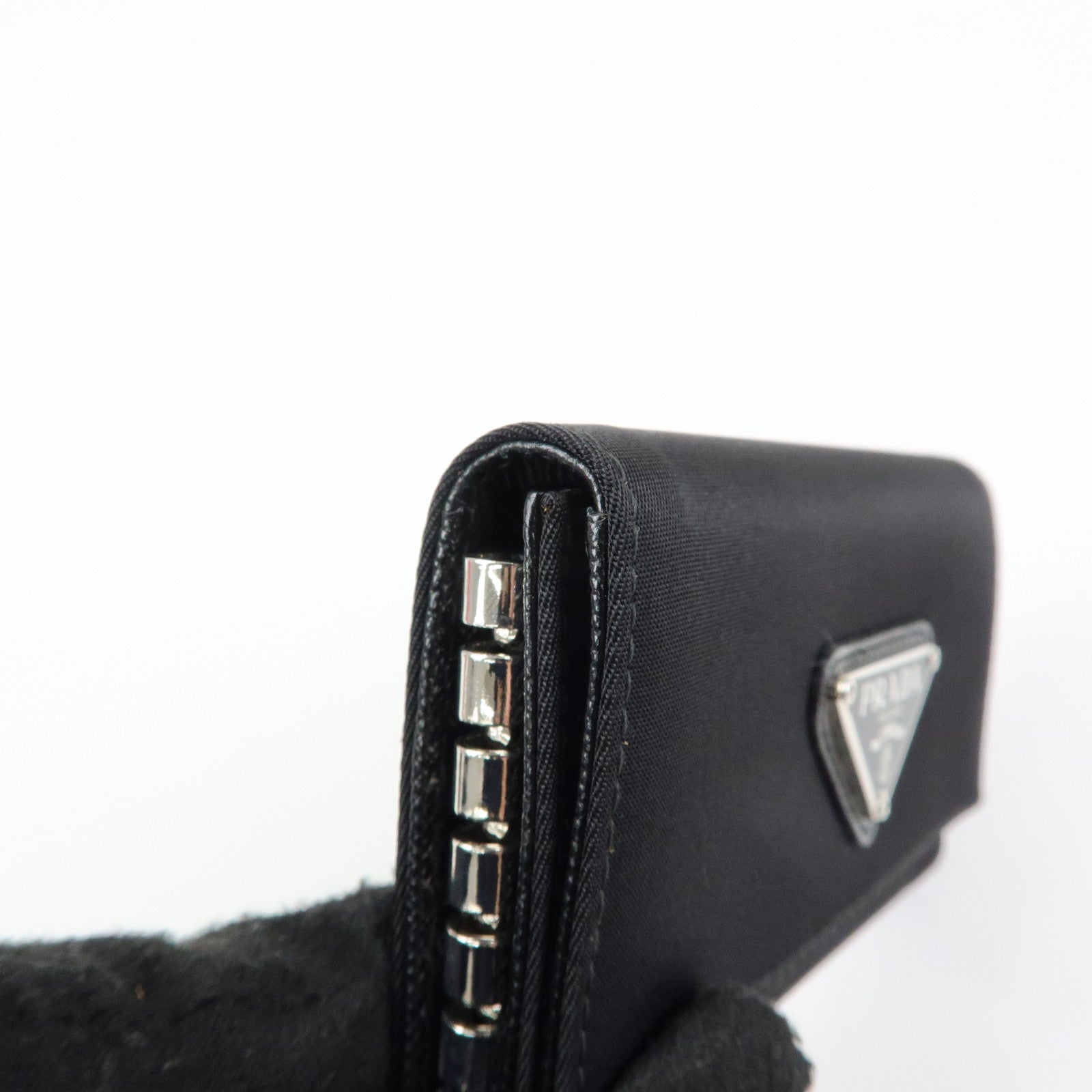 PRADA Triangle Logo Nylon Leather 6 Rings Key Case 1M0222