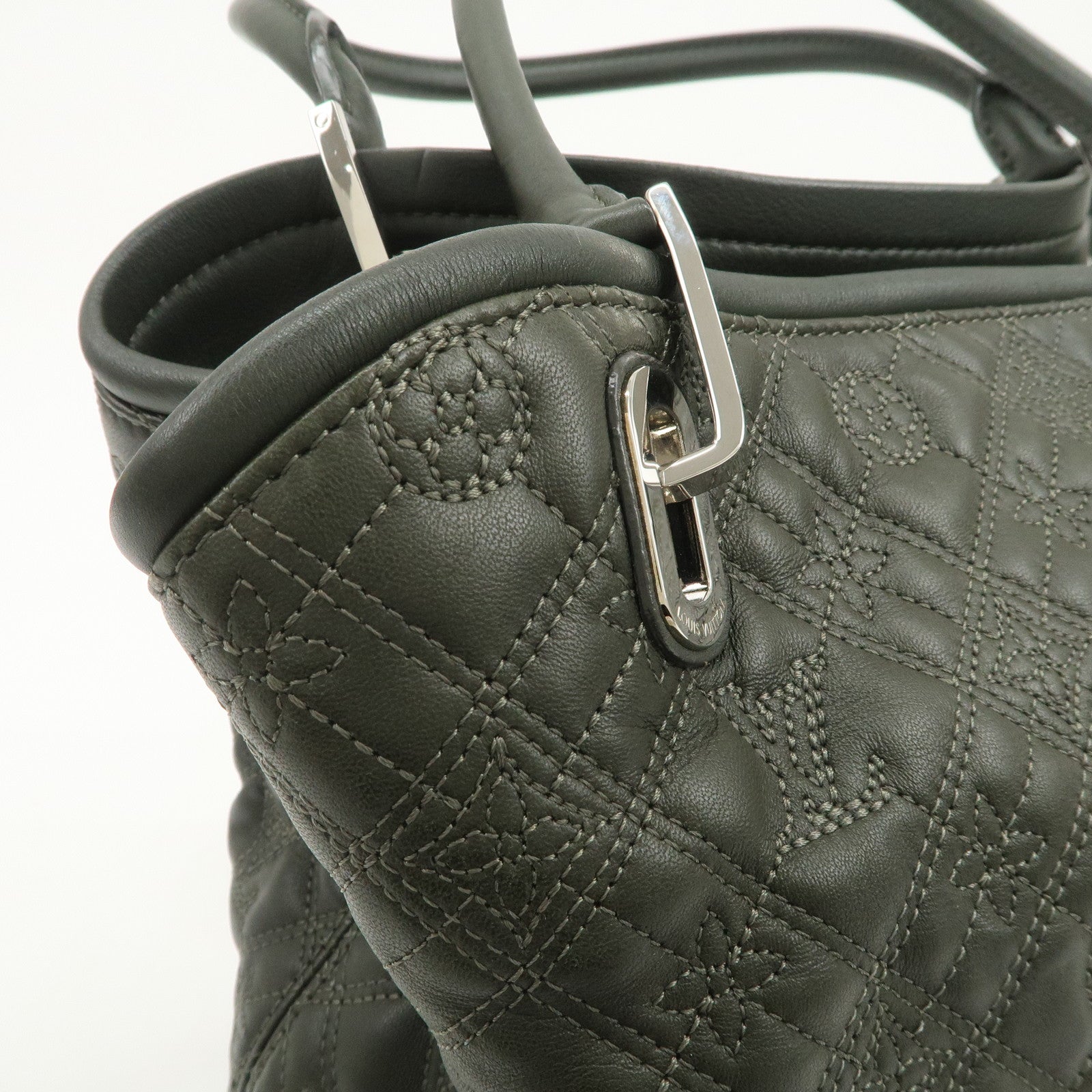 Louis Vuitton Monogram Antheia PM Leather Hand Bag Dark Green