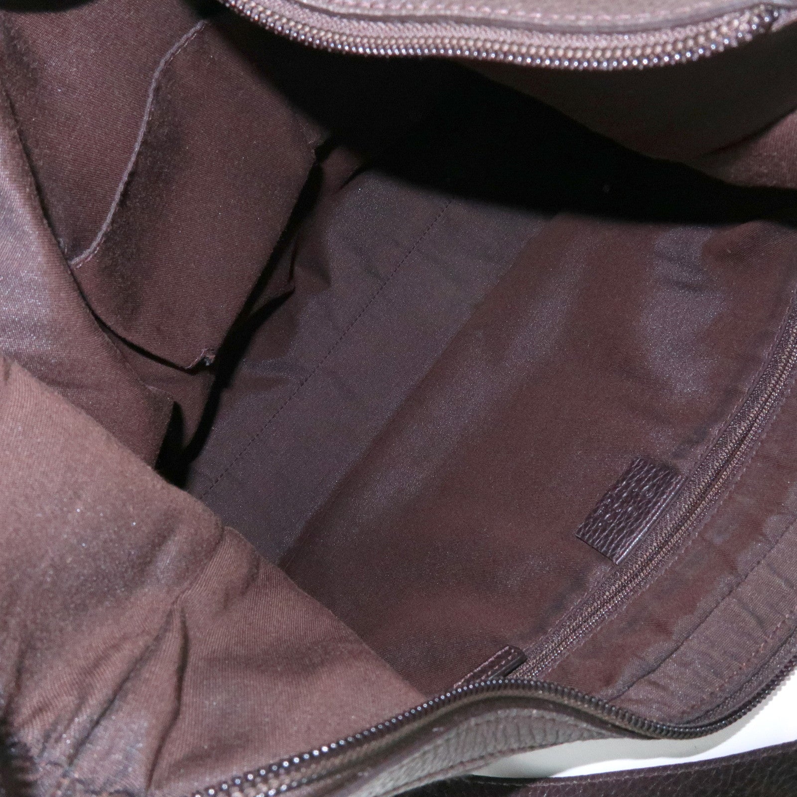 GUCCI Interlocking G Leather GG Denim Shoulder Bag Brown 339553