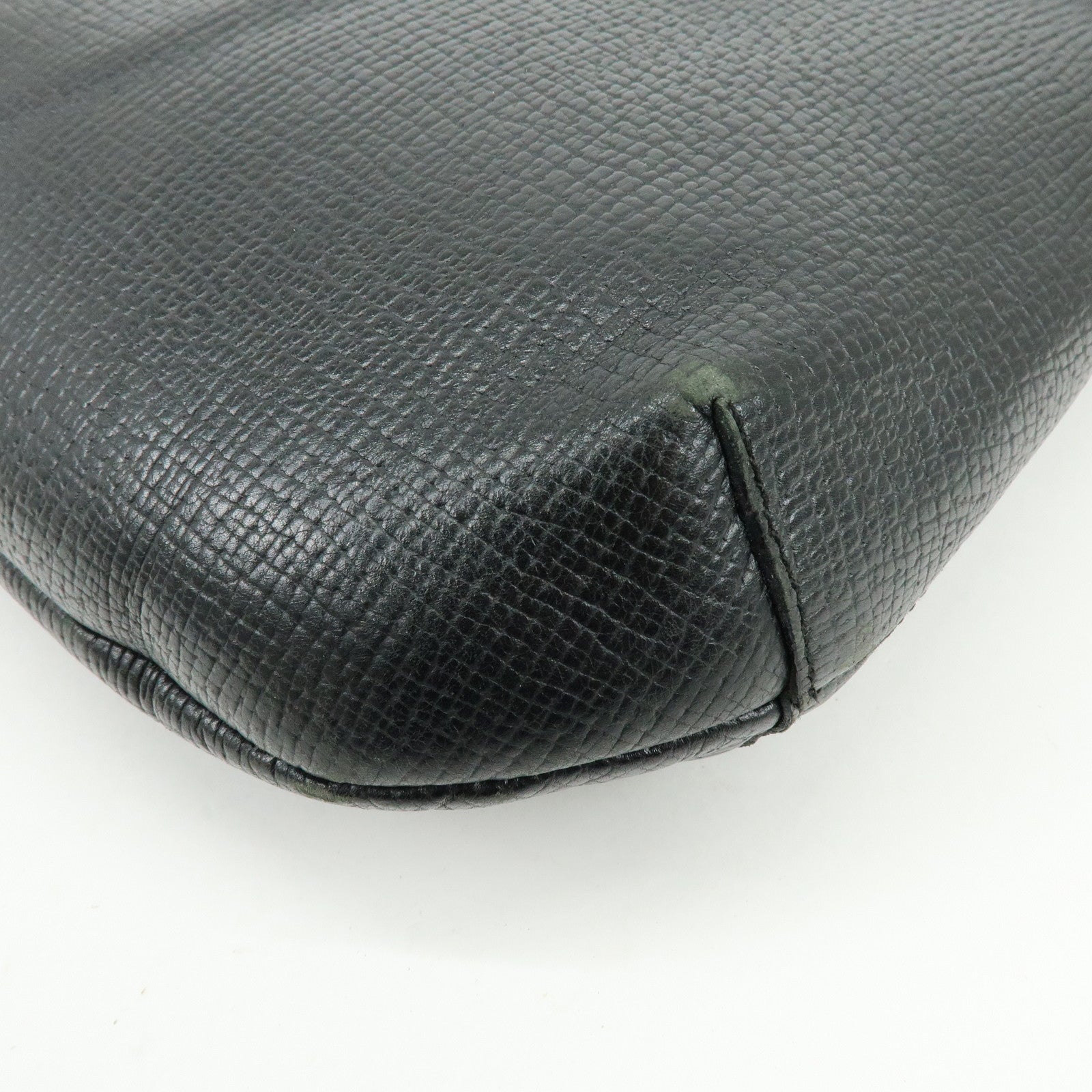 LOEWE Embossed Leather Shoulder Bag Hand Bag Black