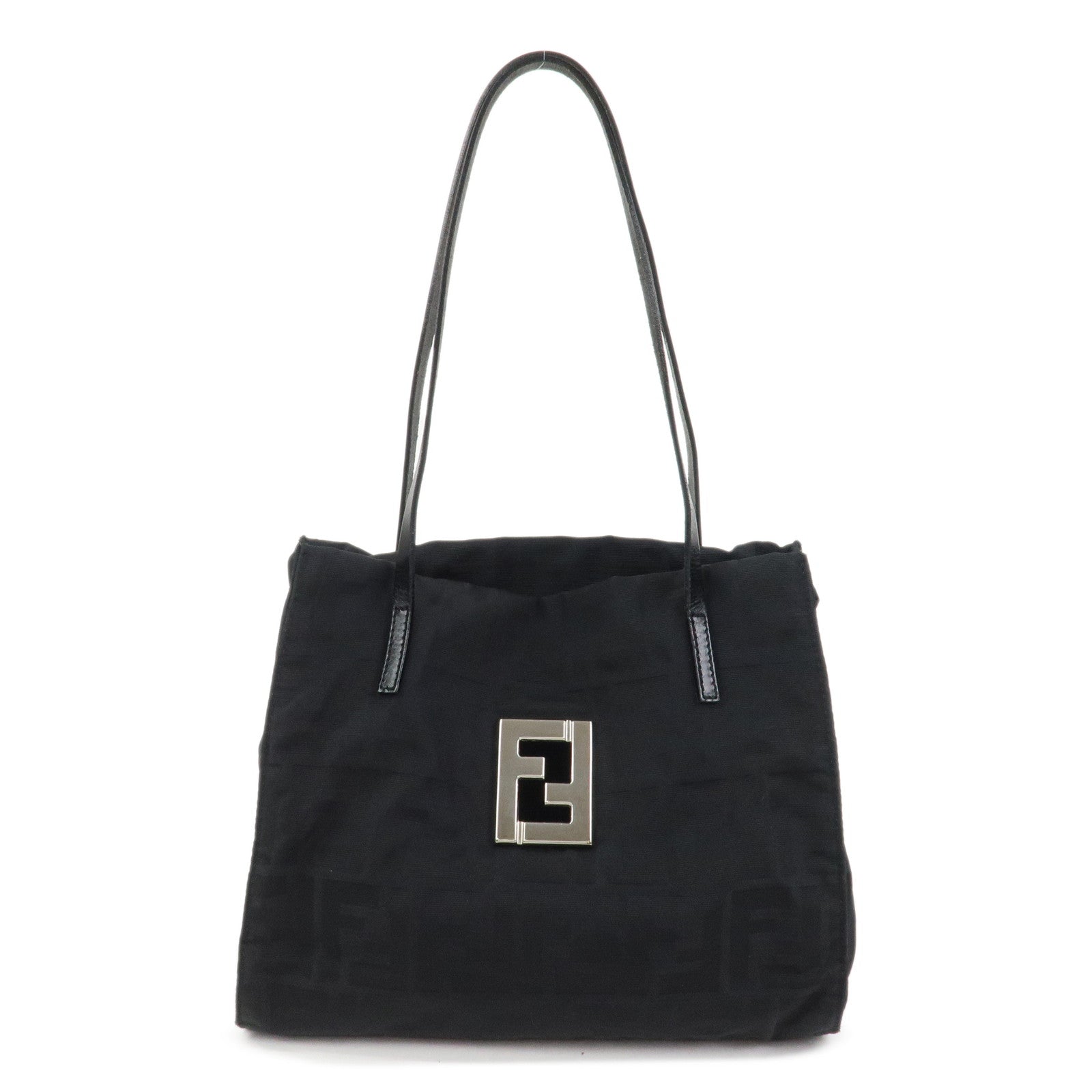 FENDI Zucca Canvas Leather Tote Bag Hand Bag Shoulder Bag 16001