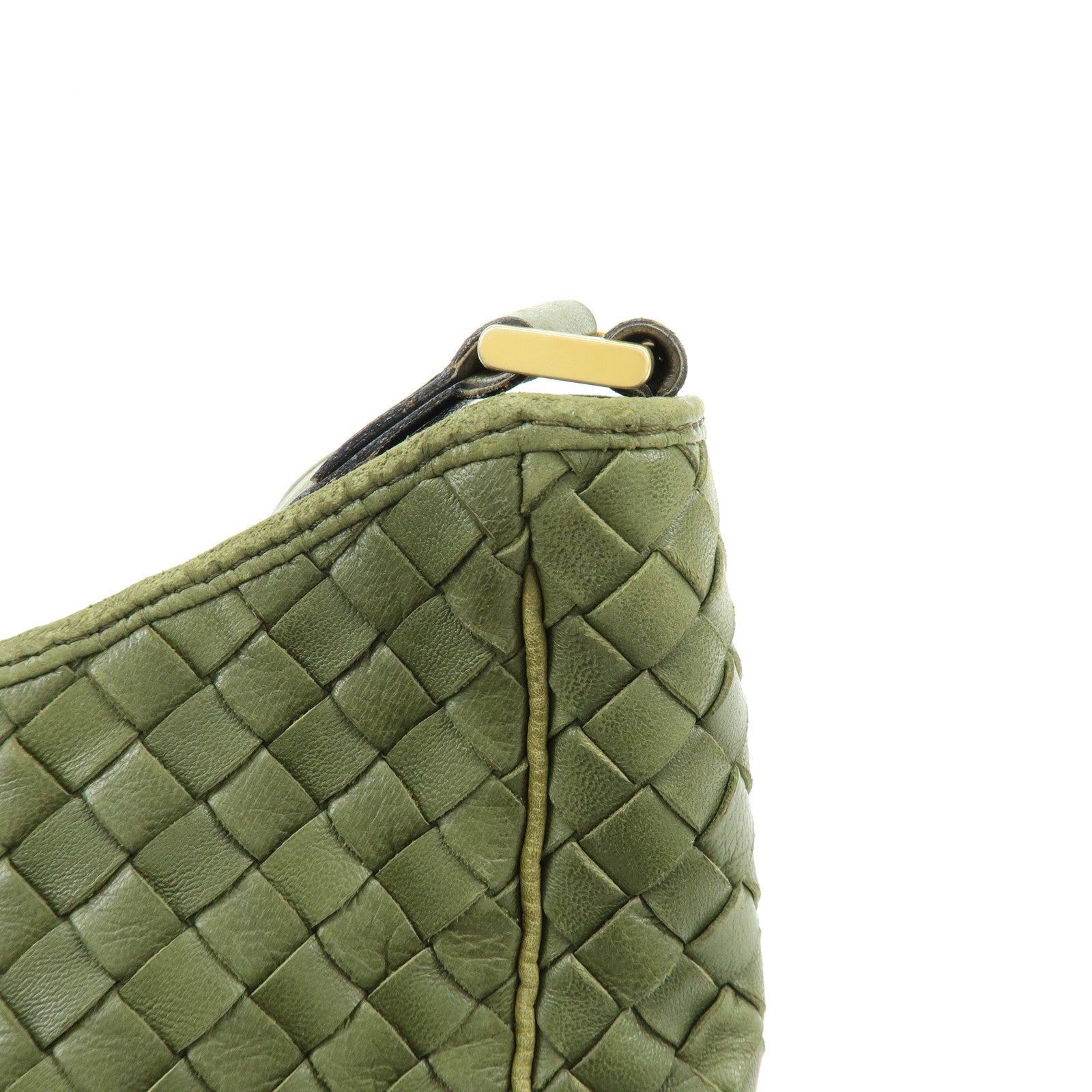 BOTTEGA VENETA Intrecciato Leather Shoulder Bag Crossbody Bag Green