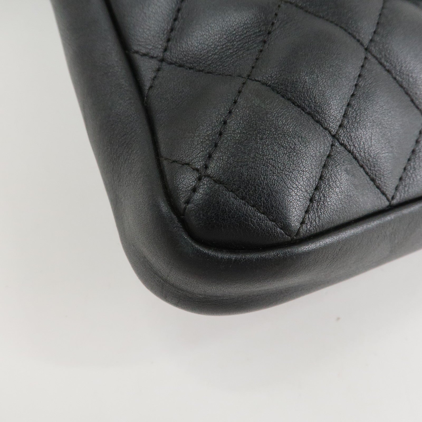 CHANEL Cambon Line COCO Mark Lamb Skin Large Shoulder Bag A25179