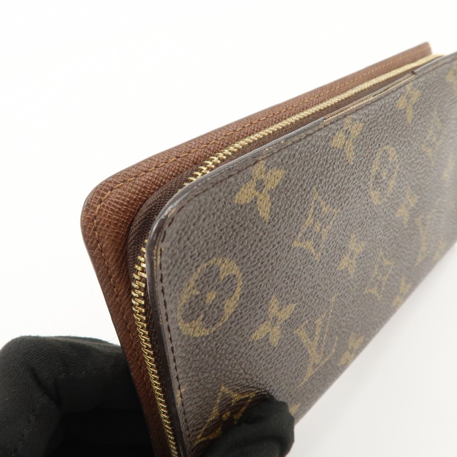 Louis Vuitton Monogram Porte Monnaie Zippy Long Wallet Brown M61727 Used