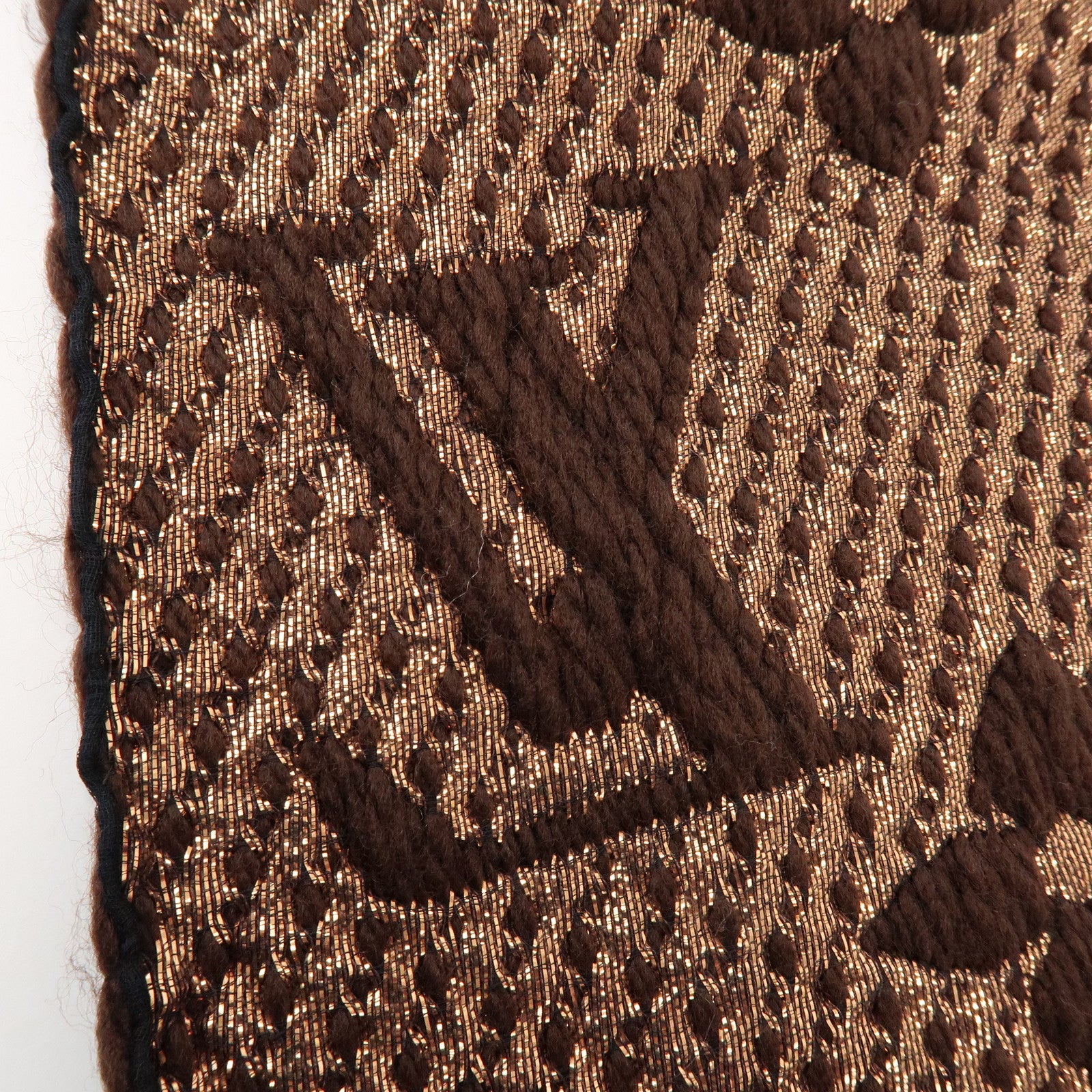 Louis Vuitton Echarpe Logomania Shine Wool Silk Scarf Brown M71383