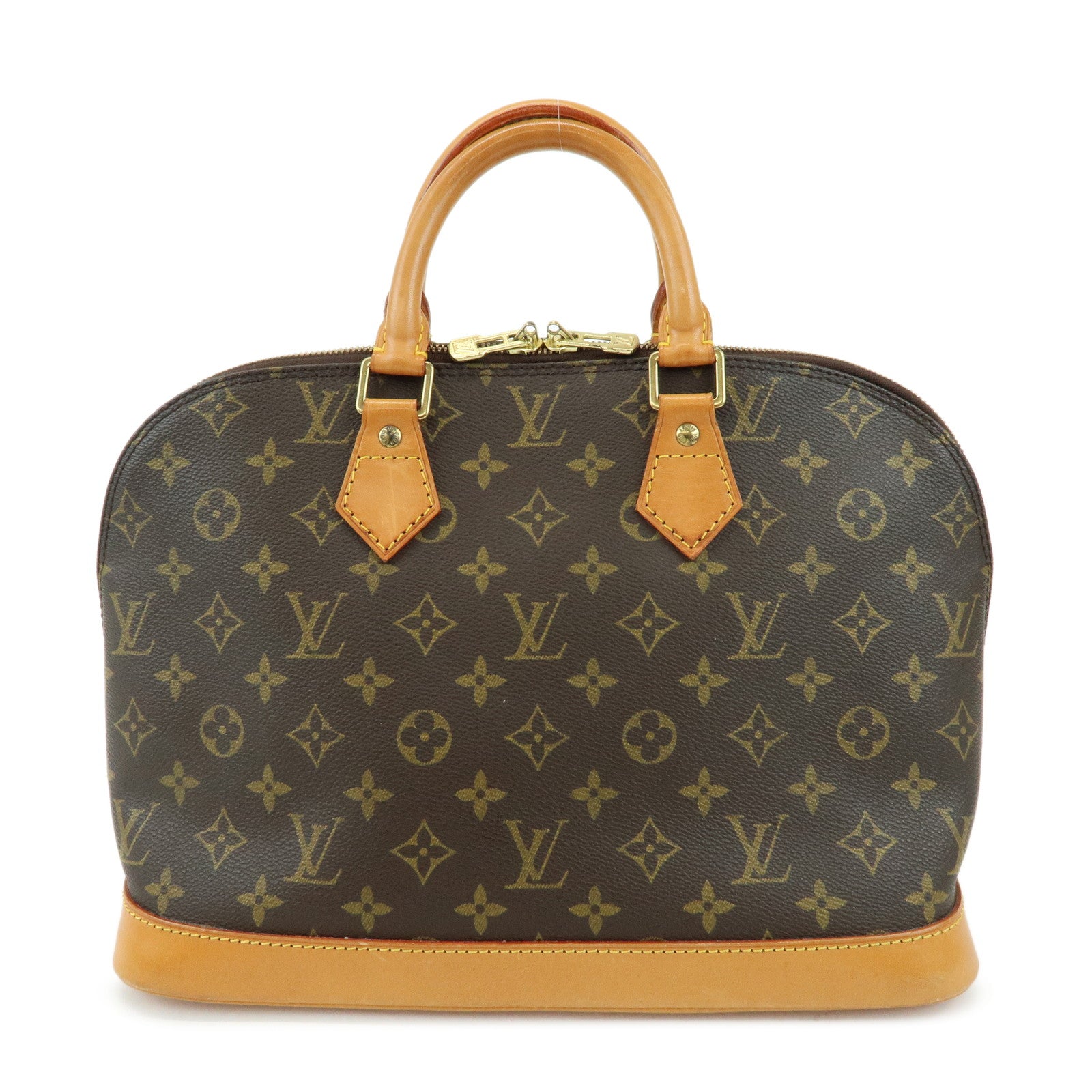 Louis Vuitton Monogram Alma PM Canvas Leather Hand Bag Brown M51130