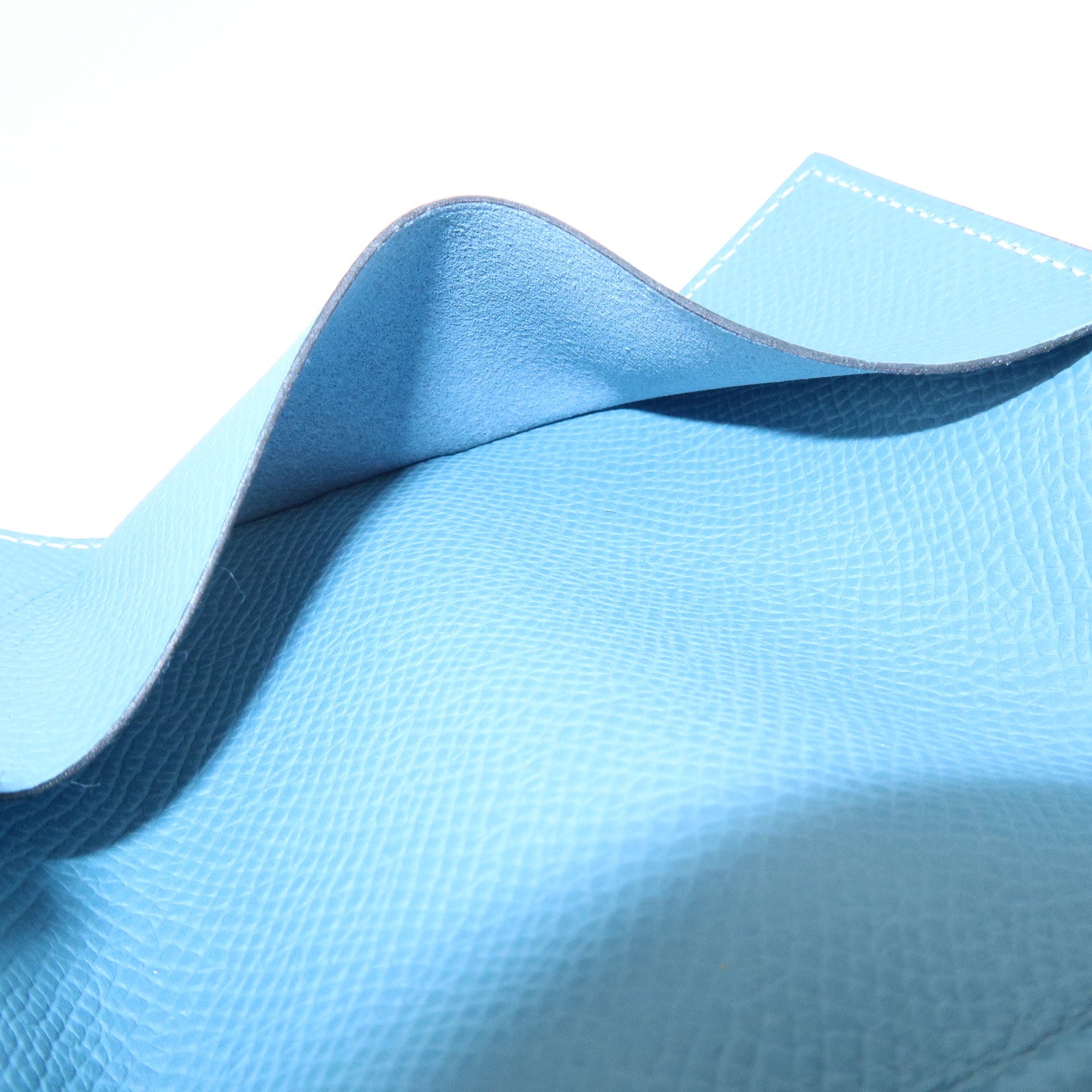 HERMES Agenda PM Veau Epsom Planner Cover □L Stamped Light Blue