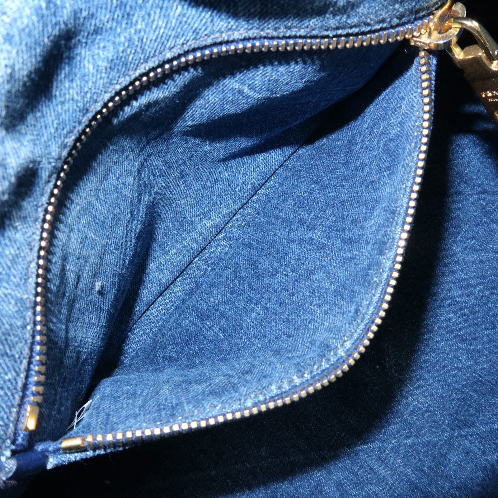 PRADA Logo Canapa Canvas Denim Tote Bag Hand Bag B1877B