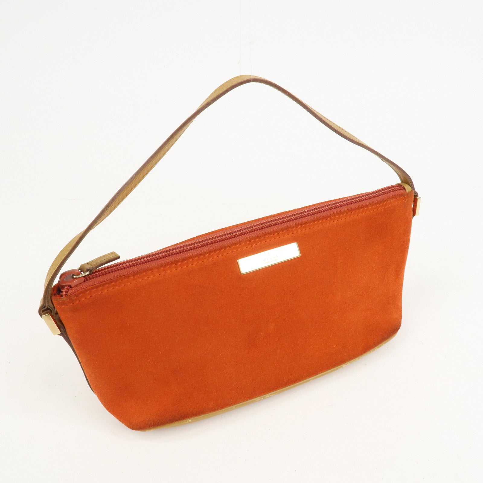 GUCCI Boat Bag Suede Leather Accessory Pouch Hand Bag 039.1103