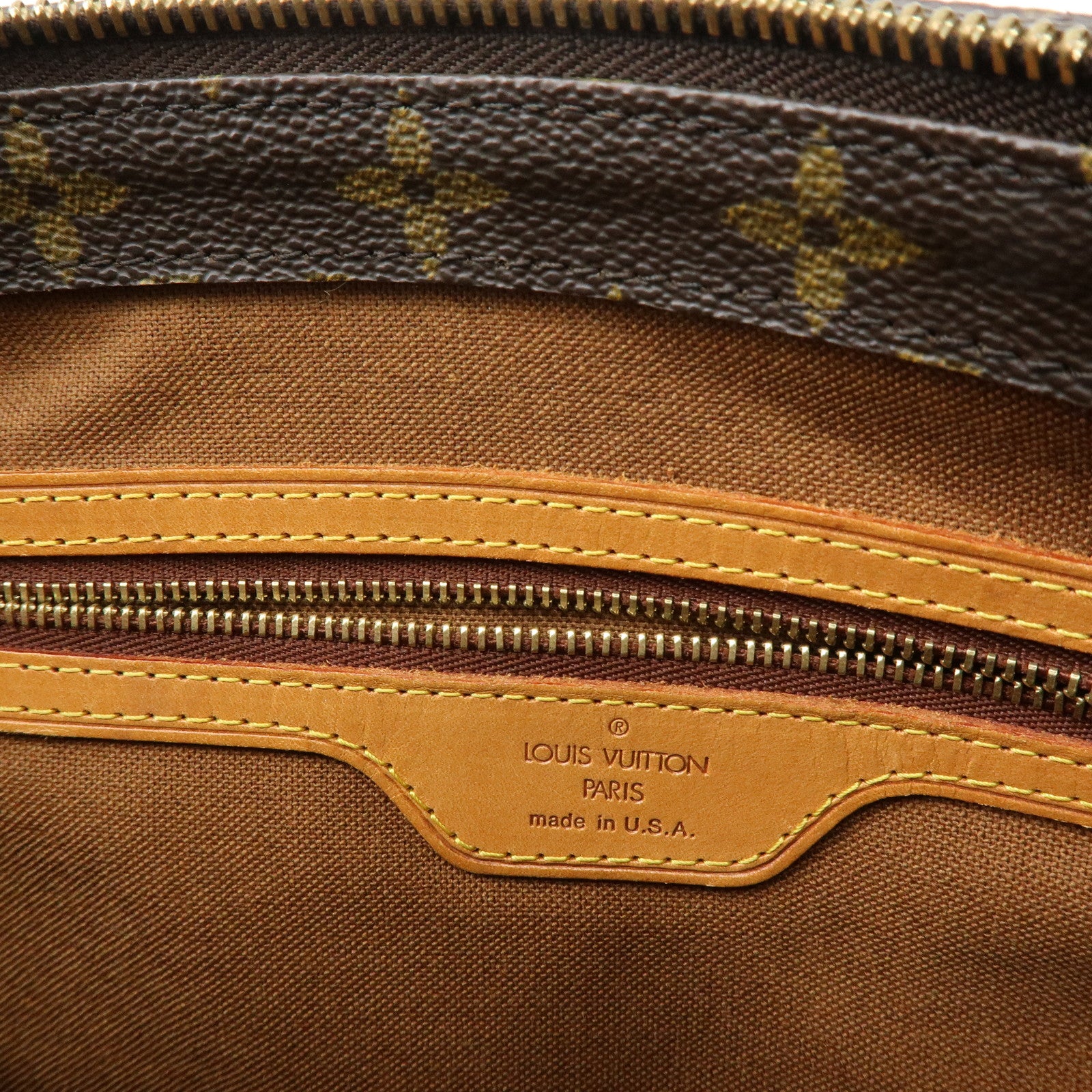 Louis Vuitton Monogram Cabas Piano Tote Bag Hand Bag Brown M51148