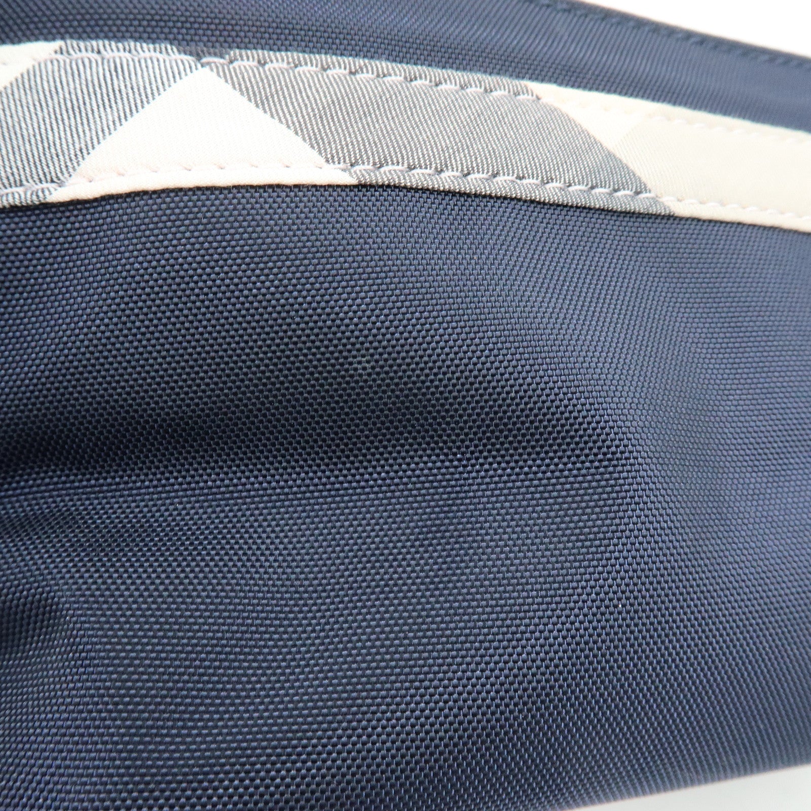 BURBERRY Set of 2 Canvas Pouch Cosmetic Case Beige Navy