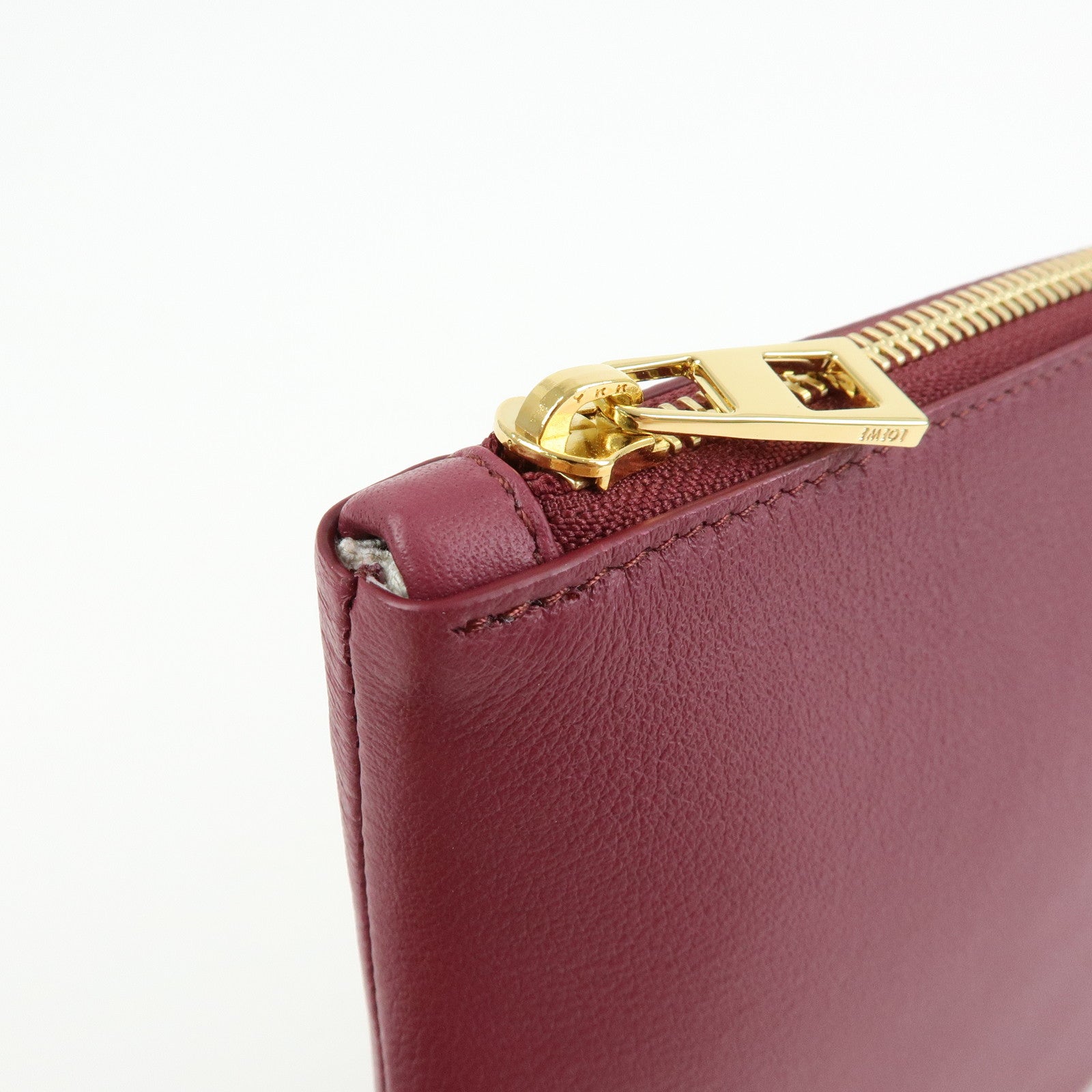 LOEWE Nappa Leather Clutch Bag Pouch Purple