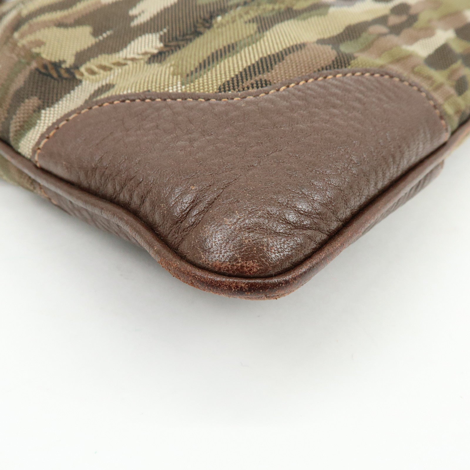 PRADA Logo Jacquard  Leather Shoulder Bag Crossbody Bag Camouflage