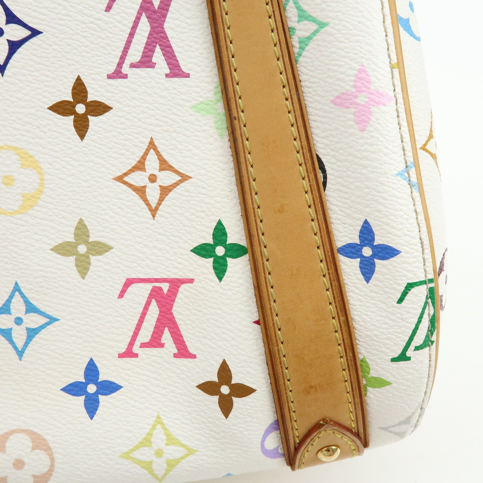 Louis Vuitton Monogram Multicolor Priscilla Hand Bag Blanc M40096 Auth Used F/S