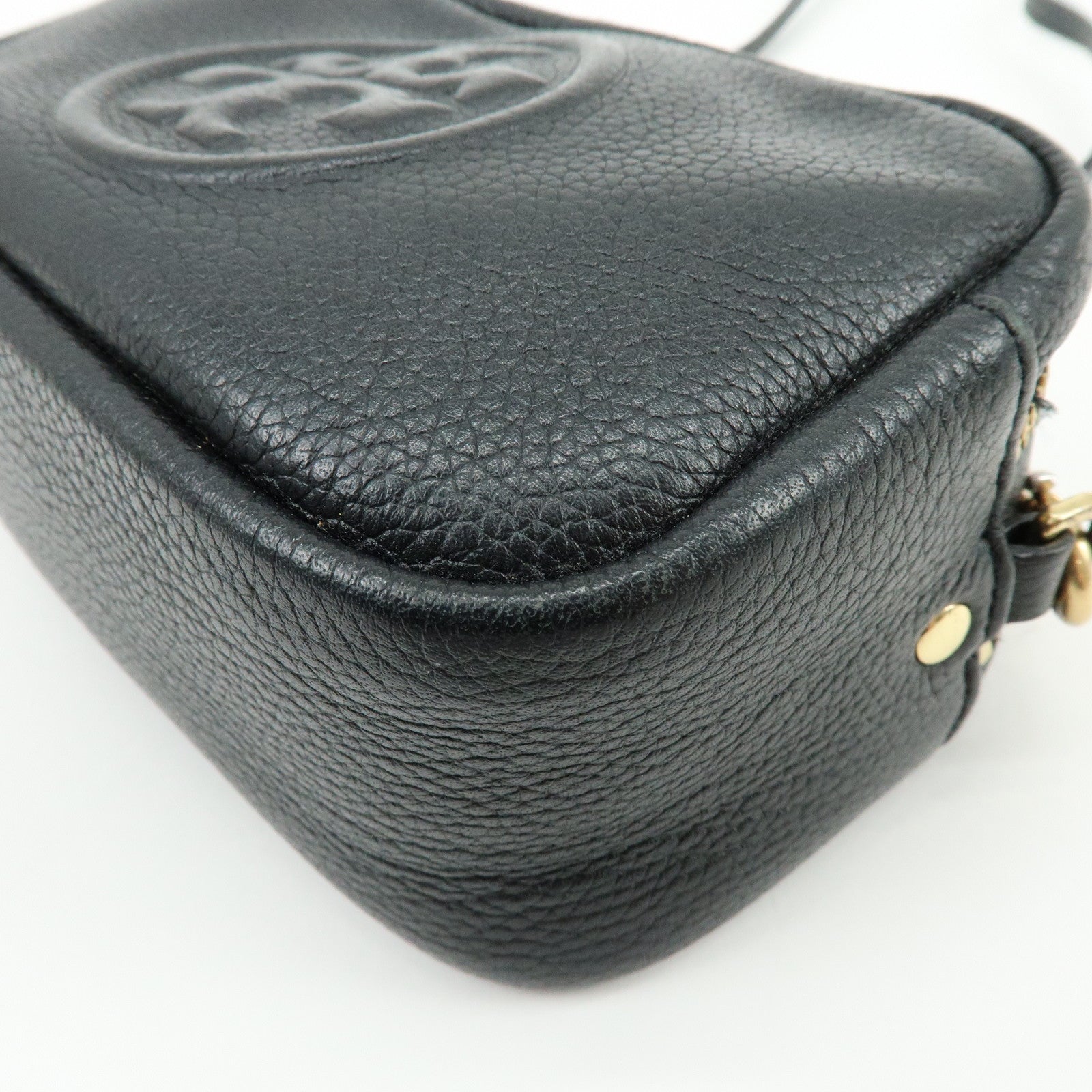 TORY BURCH  Leather Double T Shoulder Bag Crossbody Bag Black