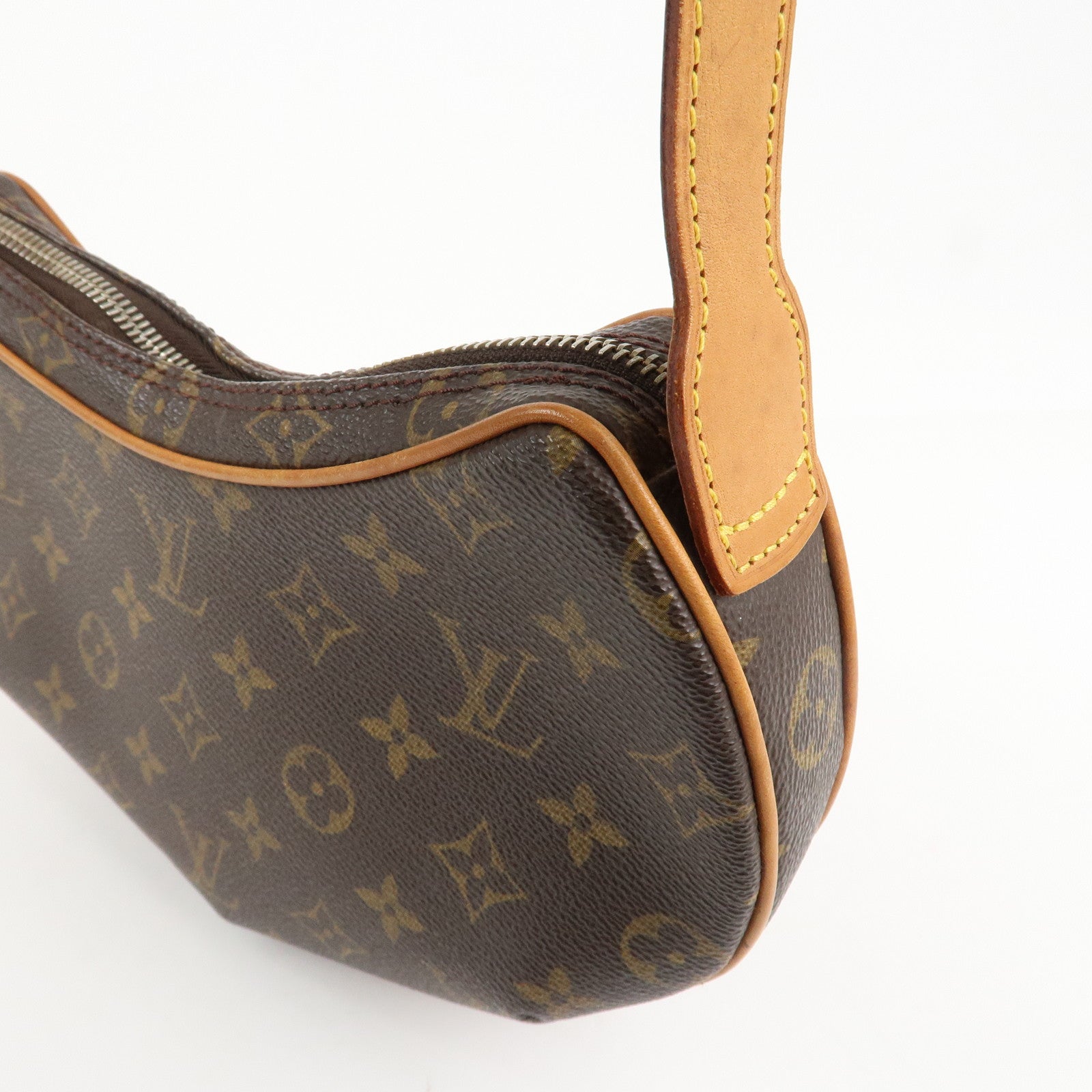 Louis Vuitton Monogram Pochette Croissant Shoulder Bag Brown M51510 Used