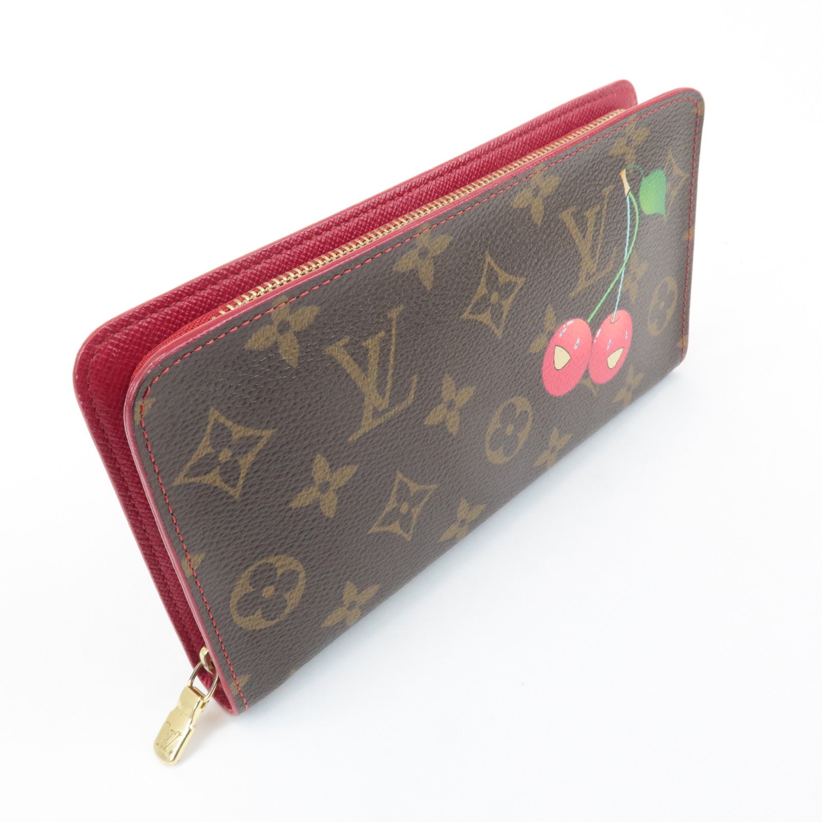 Louis Vuitton Monogram Cherry Porte Monnaie Zip Round Zippy Wallet M95006 Used