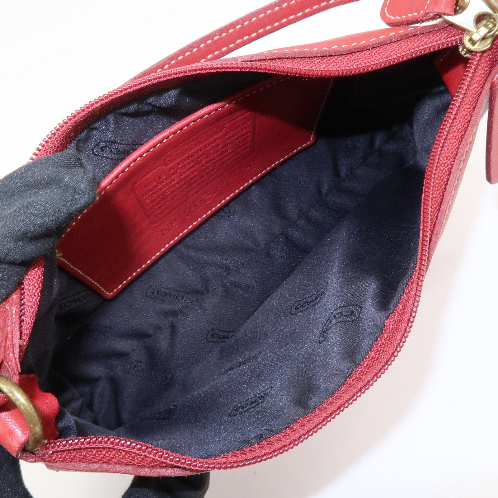 COACH Set Of 3 Leather Canvas Hand Bag Shoulder bag Red Navy White