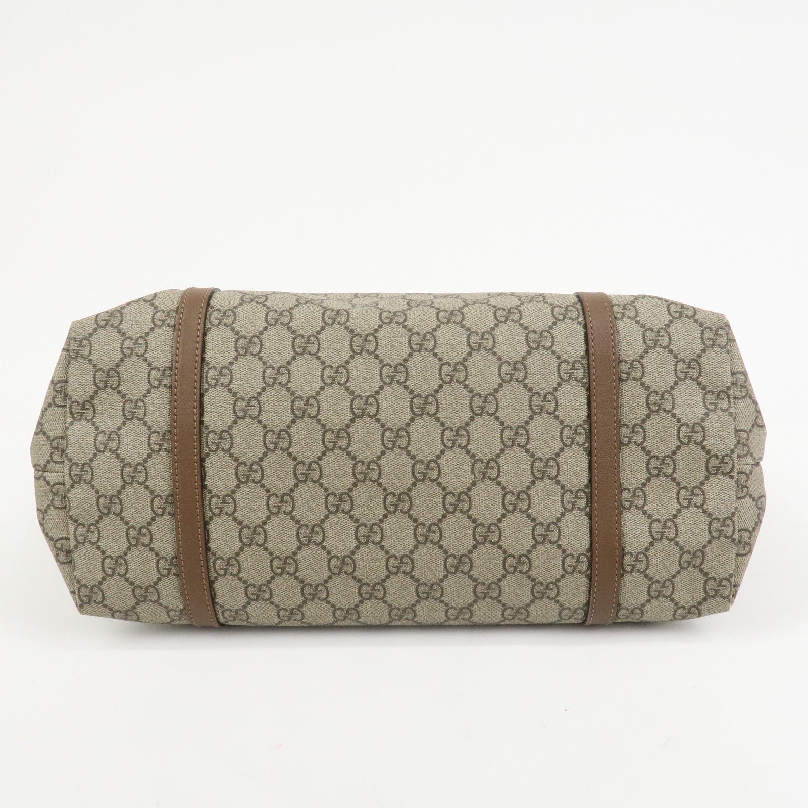GUCCI GG Supreme Canvas Leather Tote Shoulder Bag Beige 309613