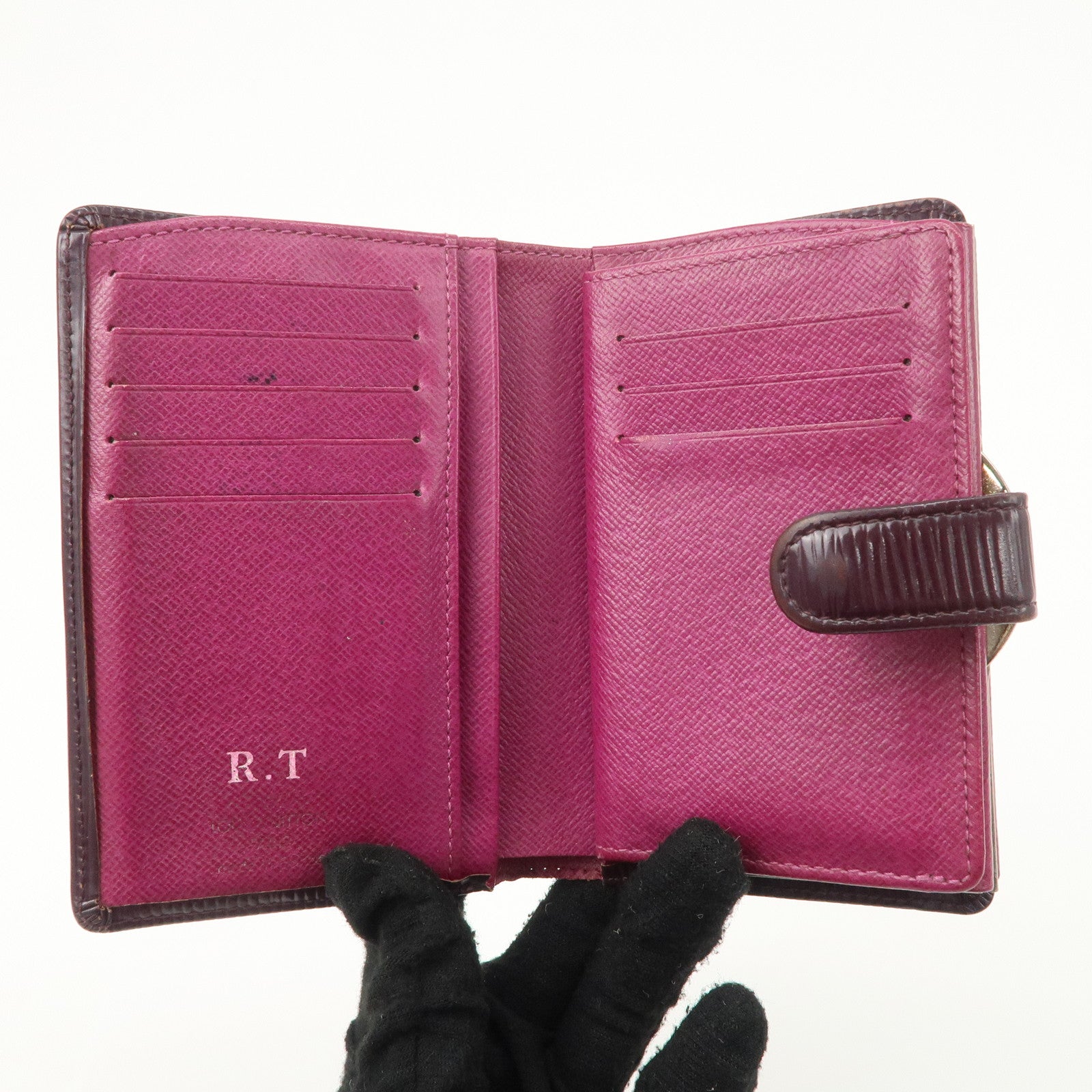 Louis Vuitton Epi Set of 2 Long Wallet Noir Cassis M63242 M6364K Used