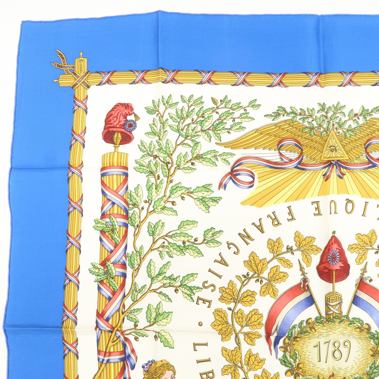 HERMES Carre 90 LIBERTE EGALITE FRATERNITE Silk 100% Scarf