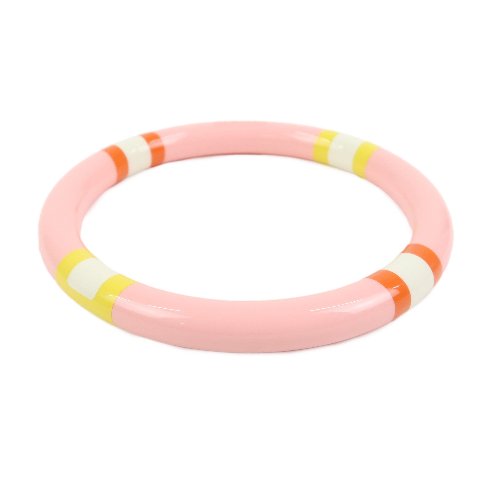 HERMES H Equipe PM Lacquered Wood Bracelet Bangle Pink