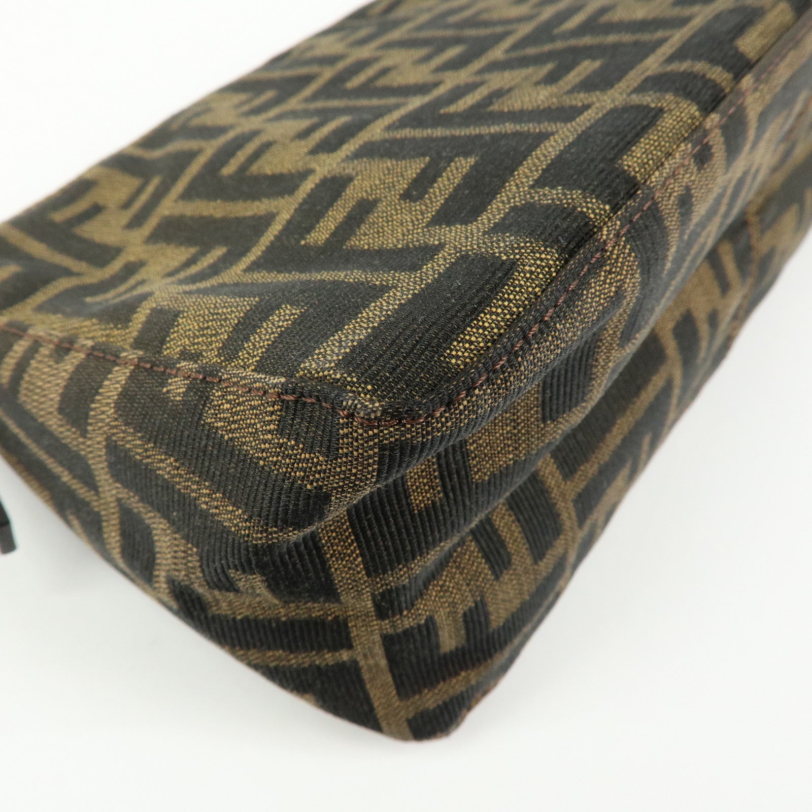 FENDI Zucca Canvas Leather Hand Bag Shoulder Bag Brown 8BR156