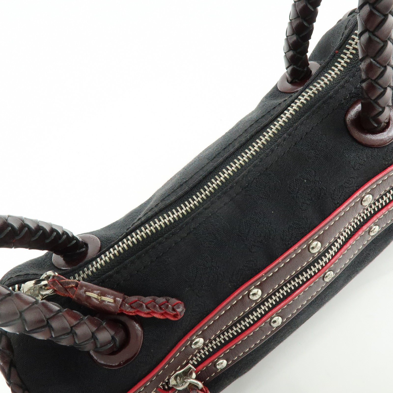 LOEWE Anagram Leather Mini Hand Bag Black Dark Brown