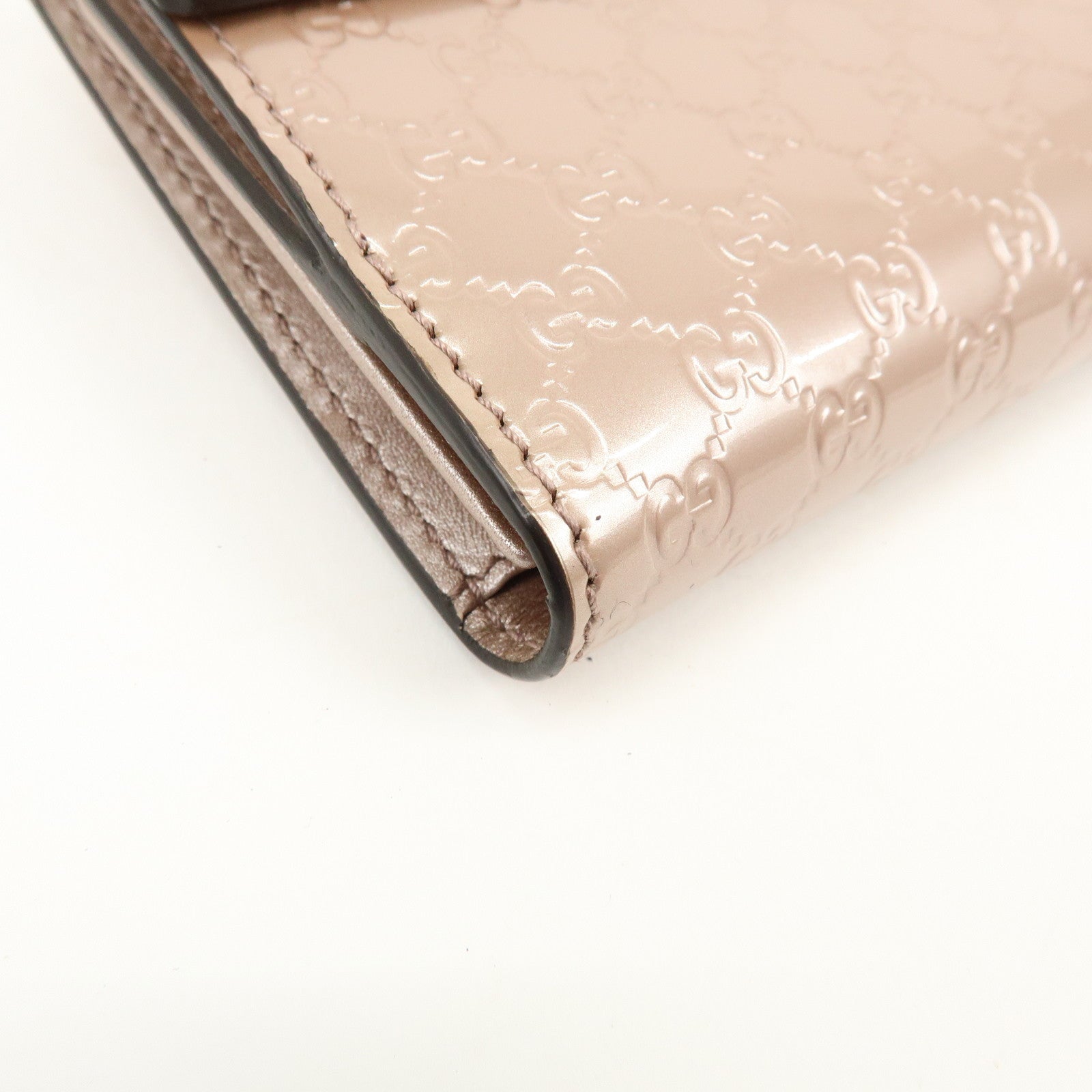 GUCCI Lovely Heart Microguccissima Bi-fold Long Wallet Pink 203550