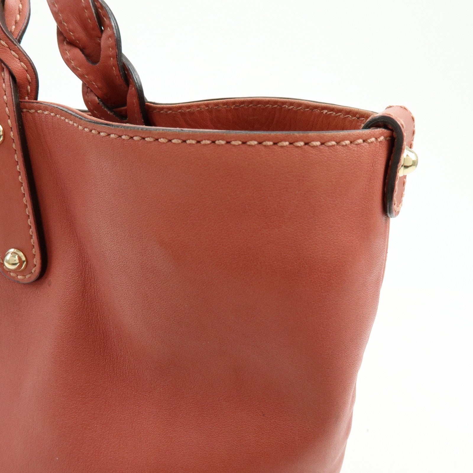 GUCCI Logo Leather Tote Bag Shoulder Bag Hand Bag Rose Pink 247209