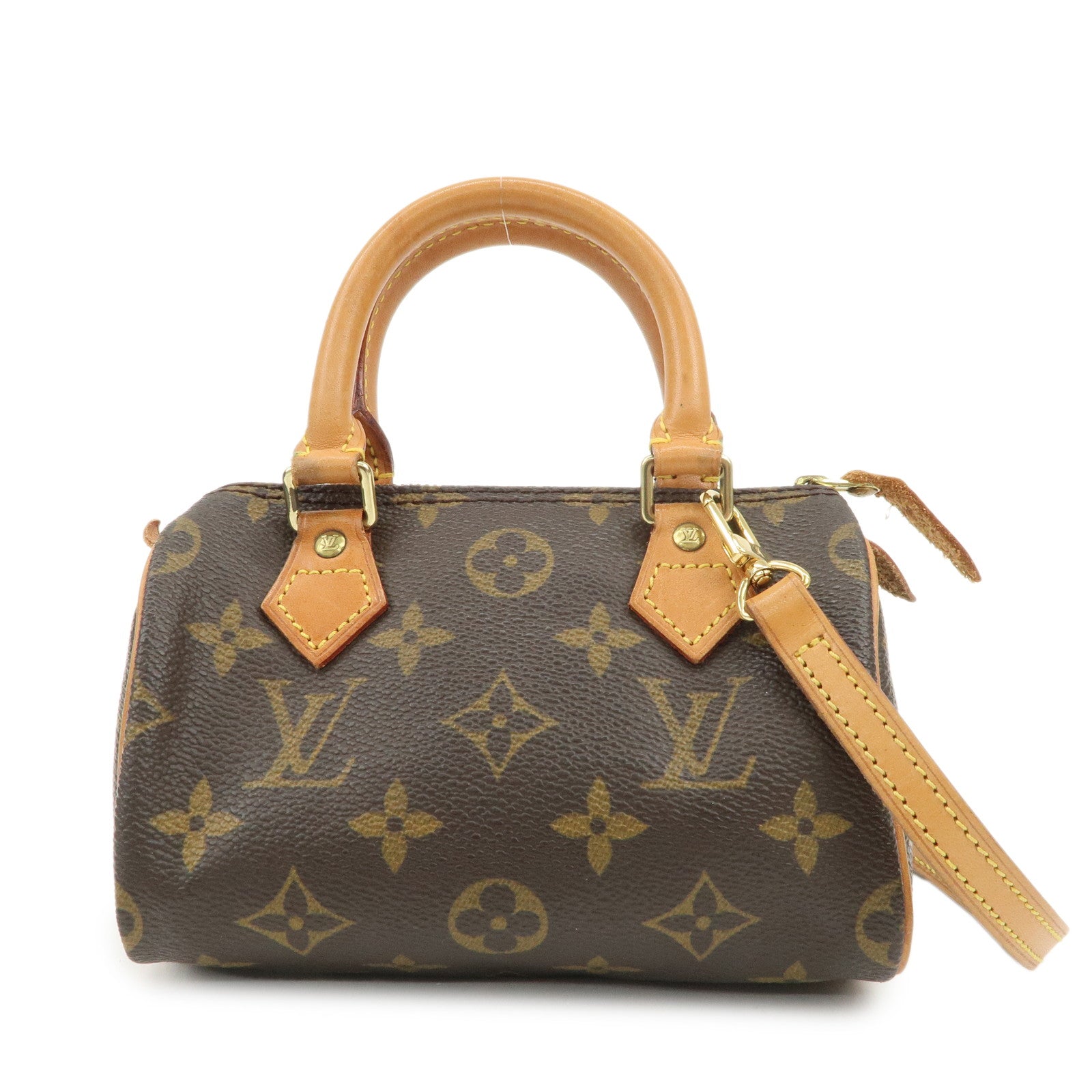 Louis Vuitton Monogram Mini Speedy Hand Bag & Strap Brown M41534