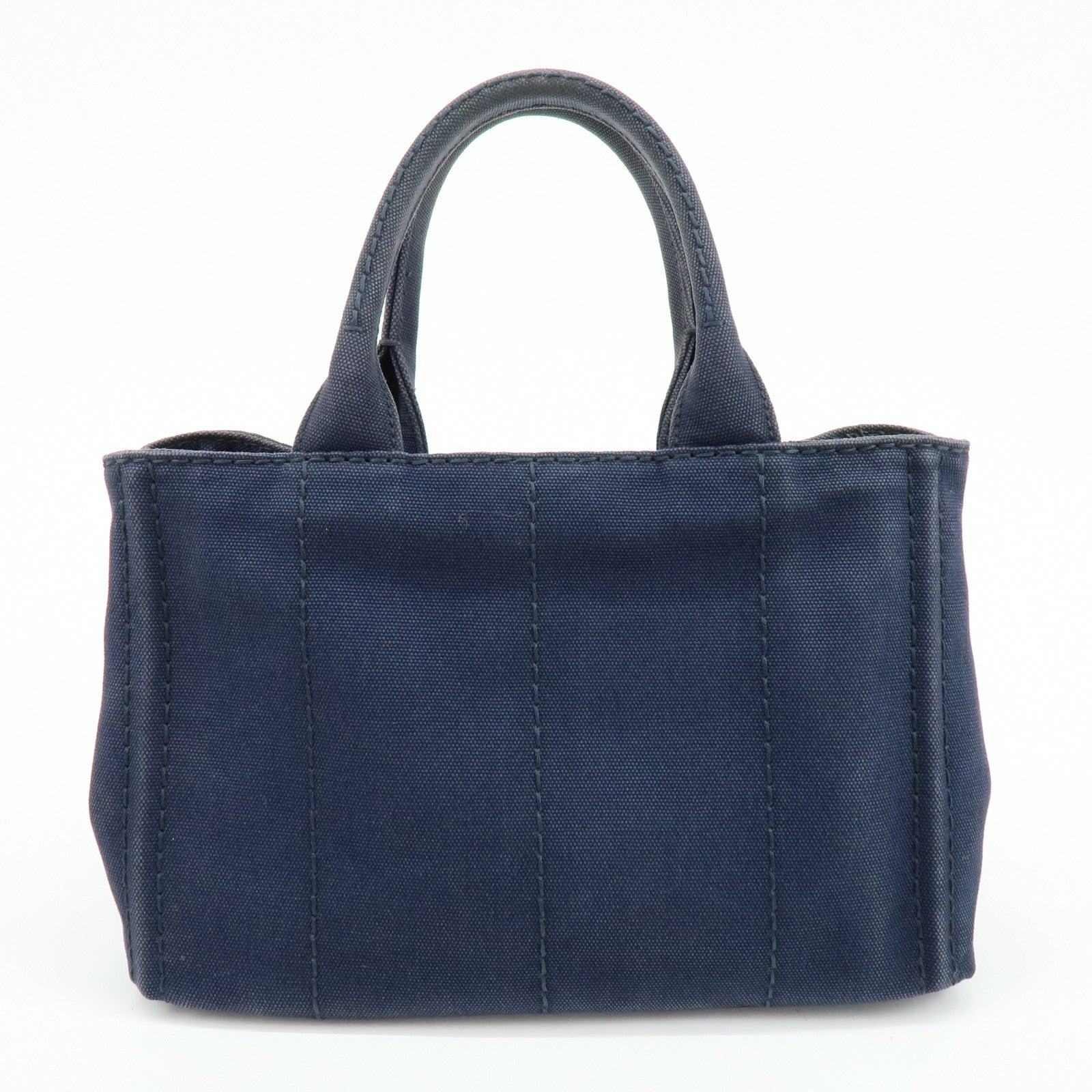 PRADA Canapa Mini Canvas 2Way Bag Hand Bag Navy 1BG439