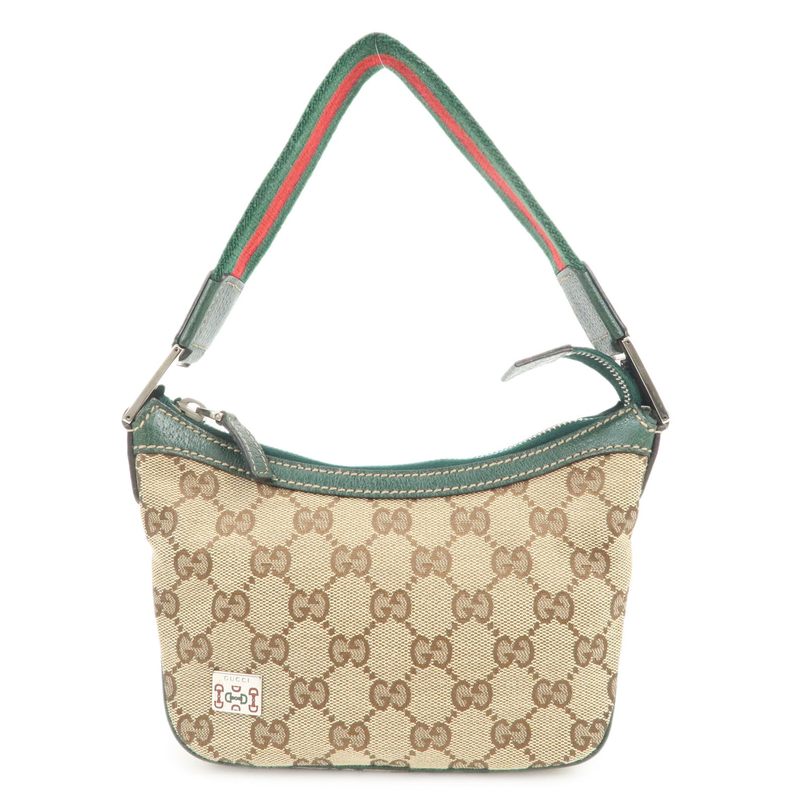 GUCCI Sherry GG Canvas Leather Shoulder Bag Hand Bag Beige 145813