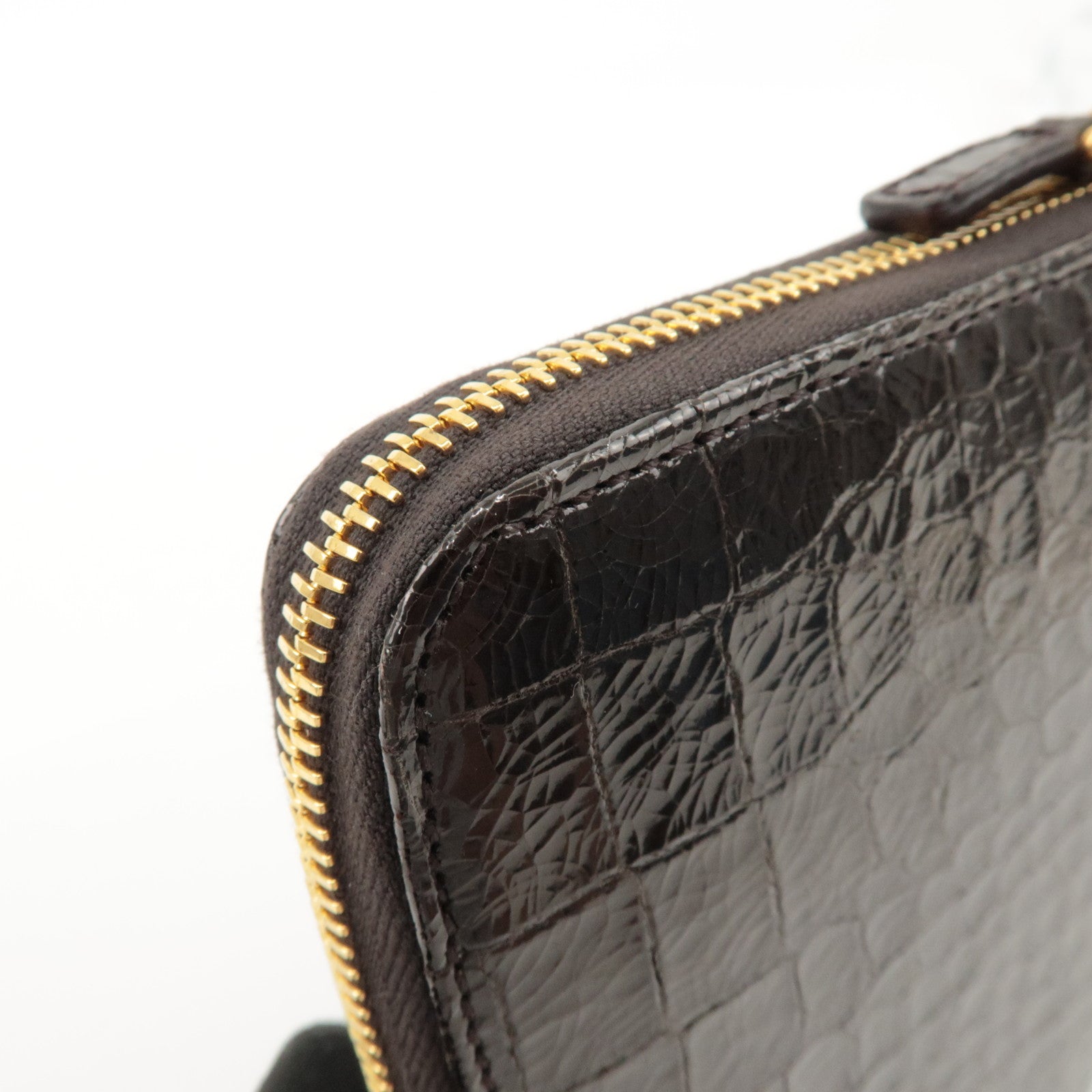 MIU MIU Logo Leather Agenda Panner Cover Gold HDW Black Used