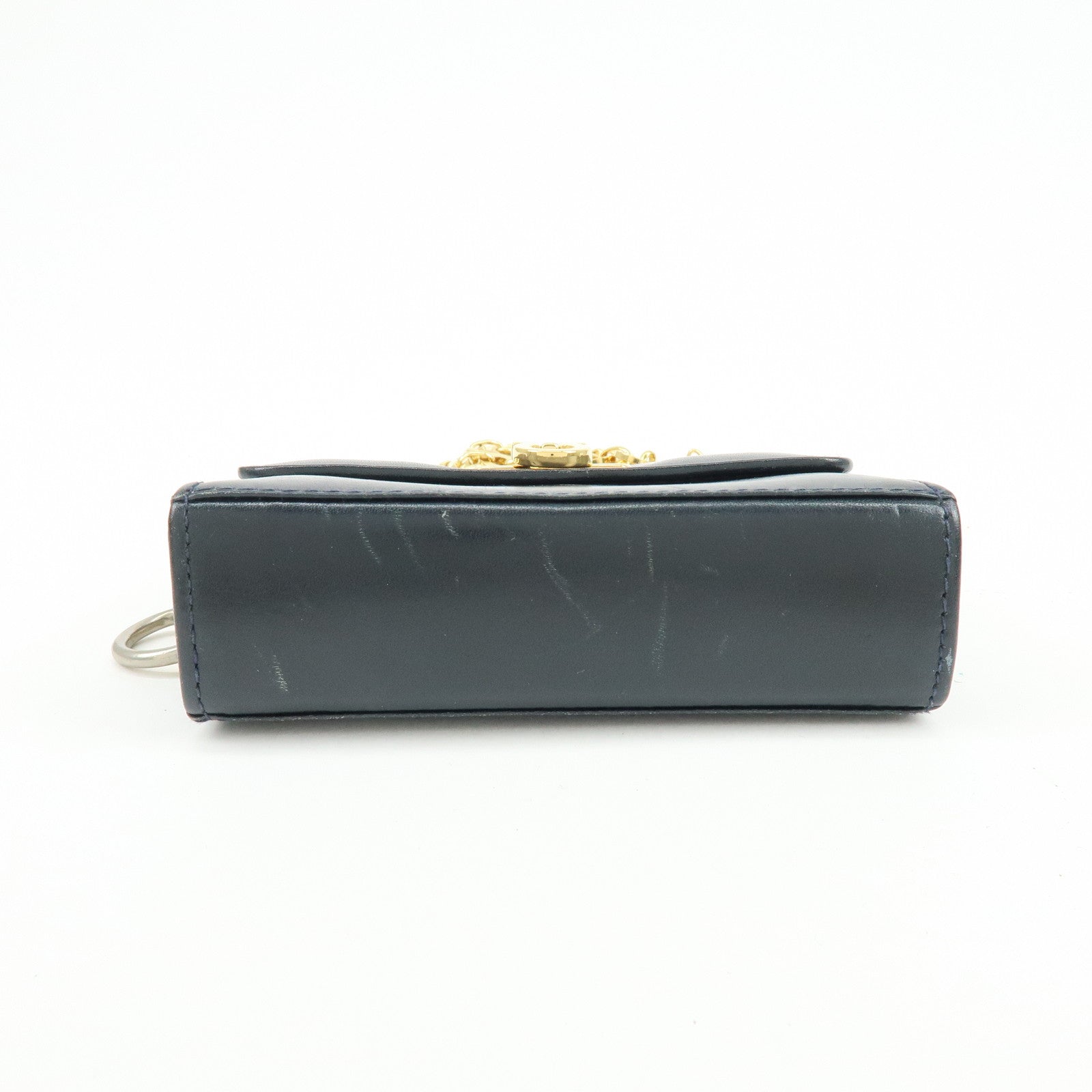 Ferragamo Gancini Leather Mini Shoulder Bag Crossbody Bag Navy