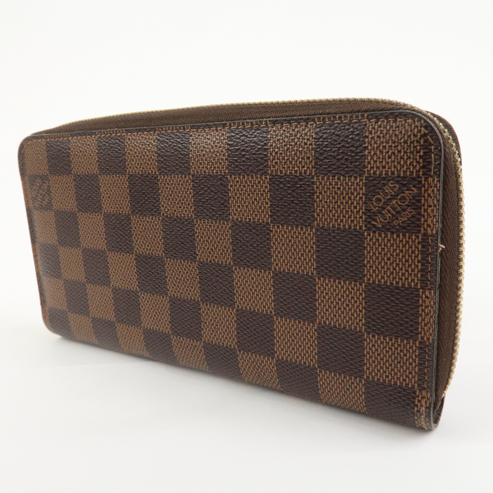 Louis Vuitton Damier Canvas Zippy Wallet Old Style Brown N60015